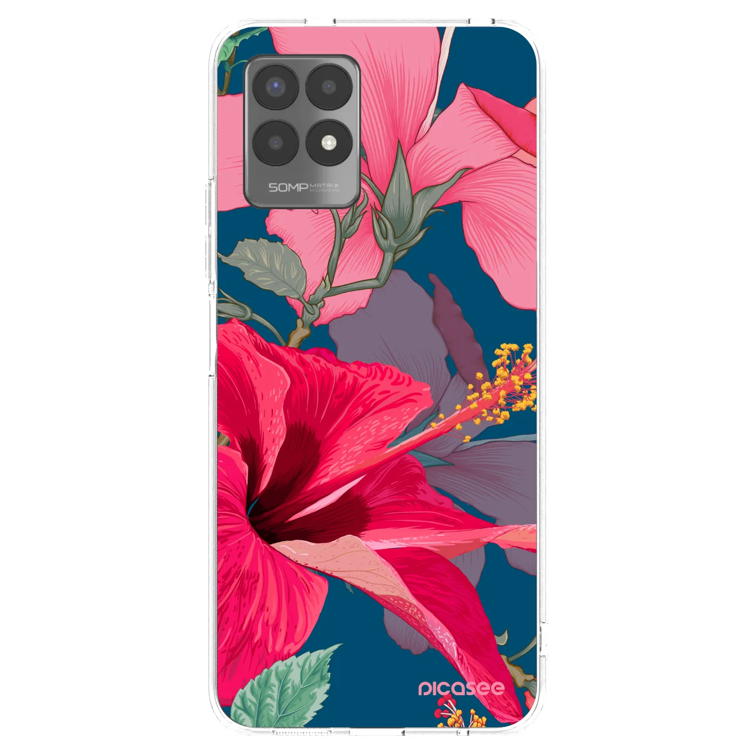 Picasee silikonska prozirna maskica za Realme 8i - Hibiscus