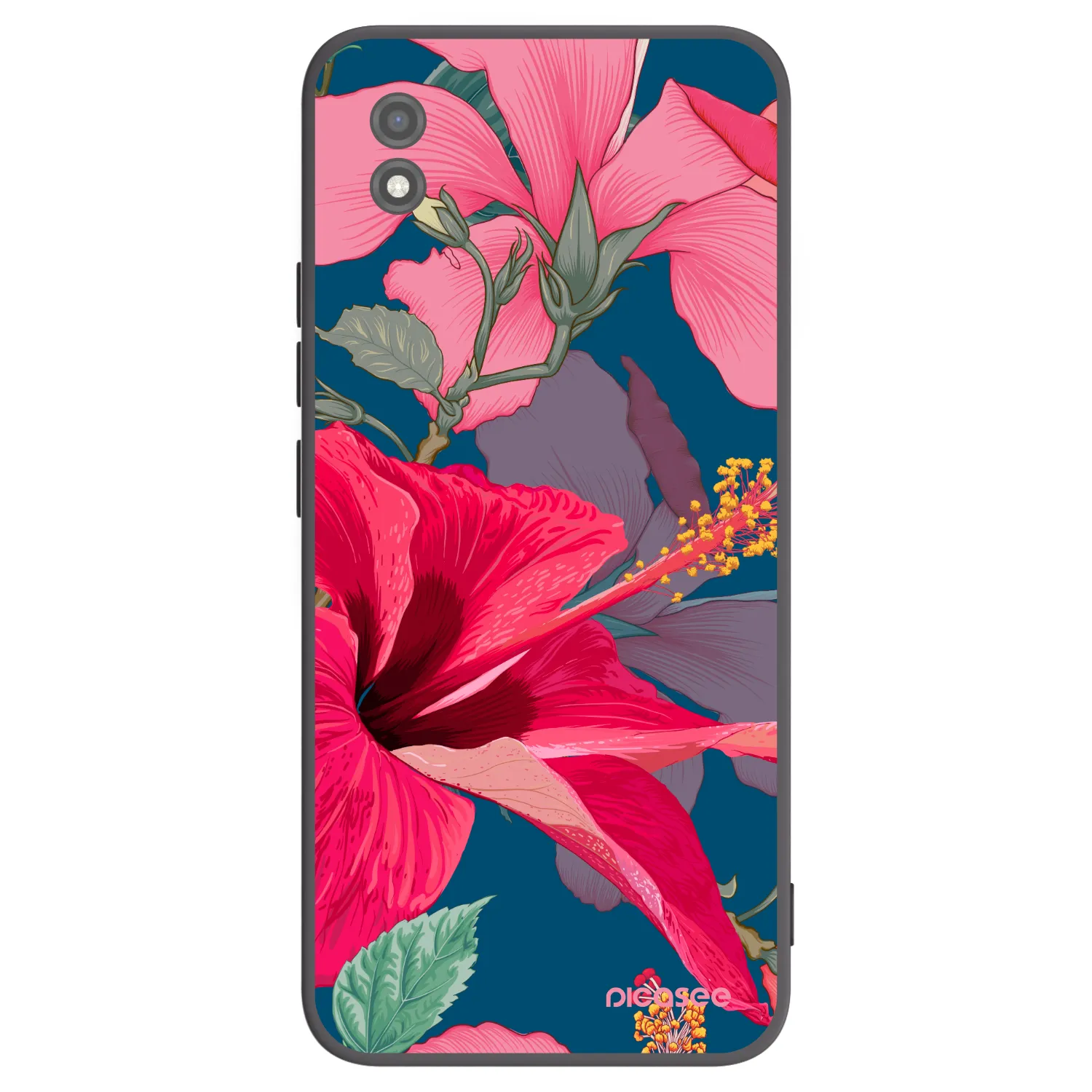 Picasee crna silikonska maskica za Realme C11 (2021) - Hibiscus