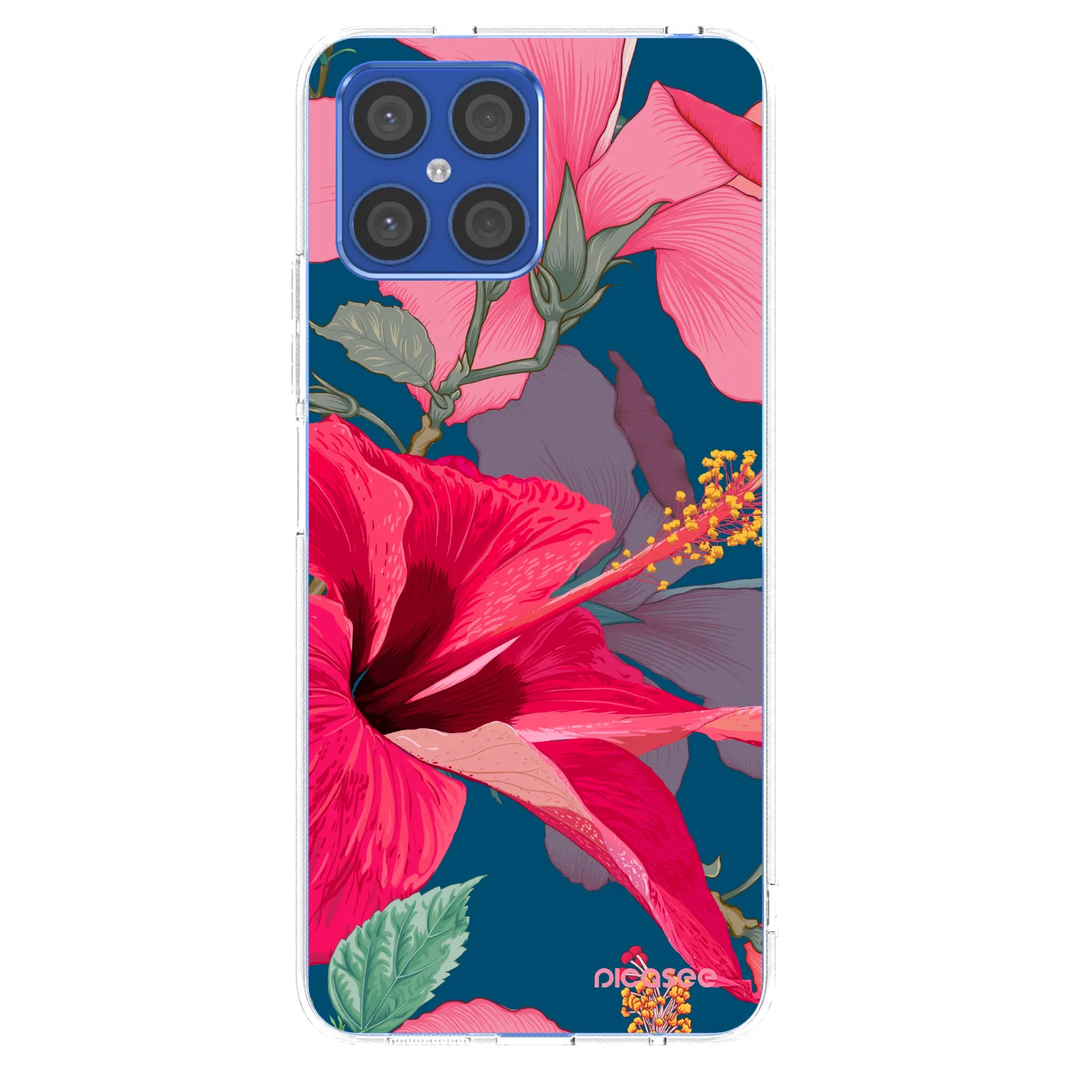 Picasee silikonska prozirna maskica za Honor X8 4G - Hibiscus
