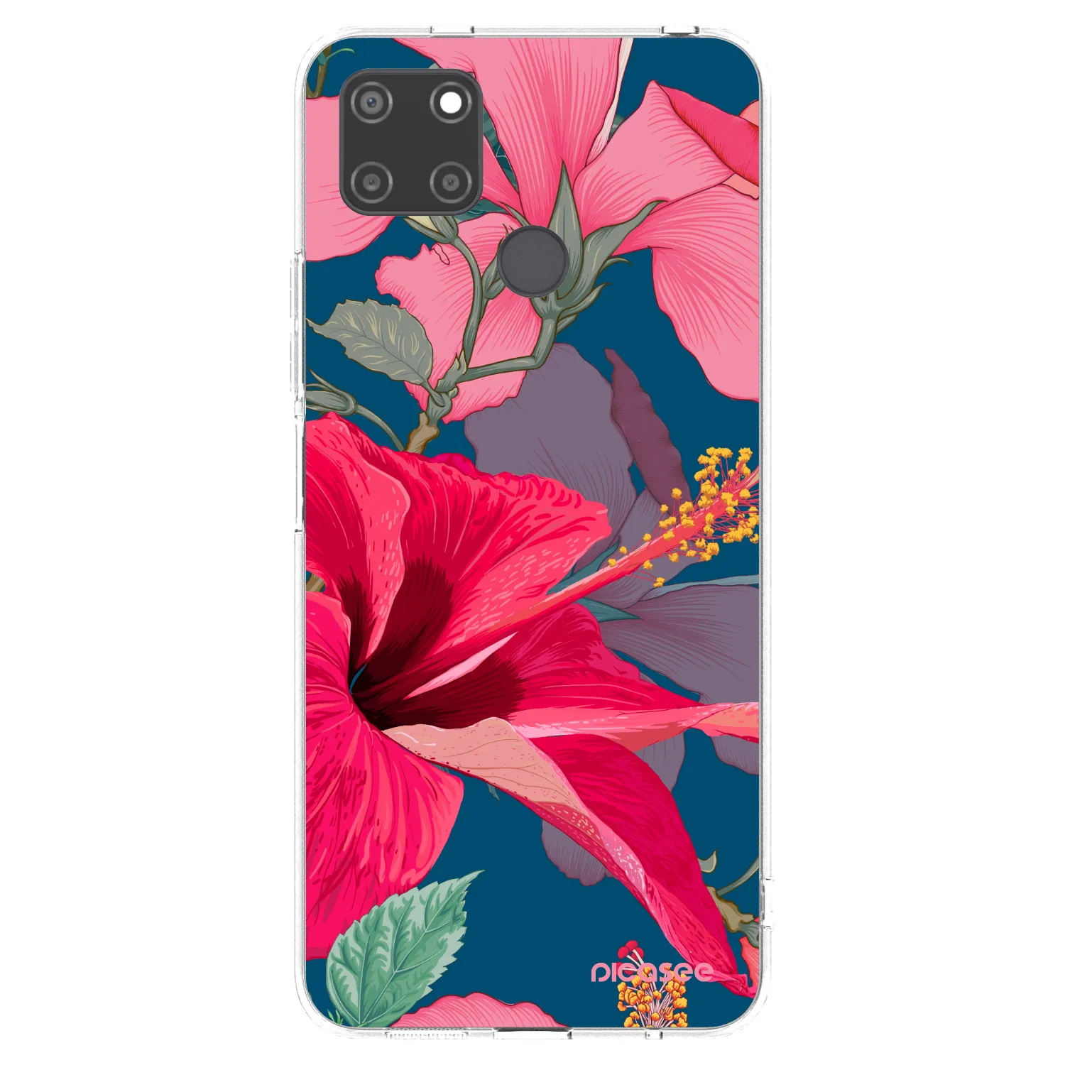 Picasee silikonska prozirna maskica za Realme C21Y - Hibiscus