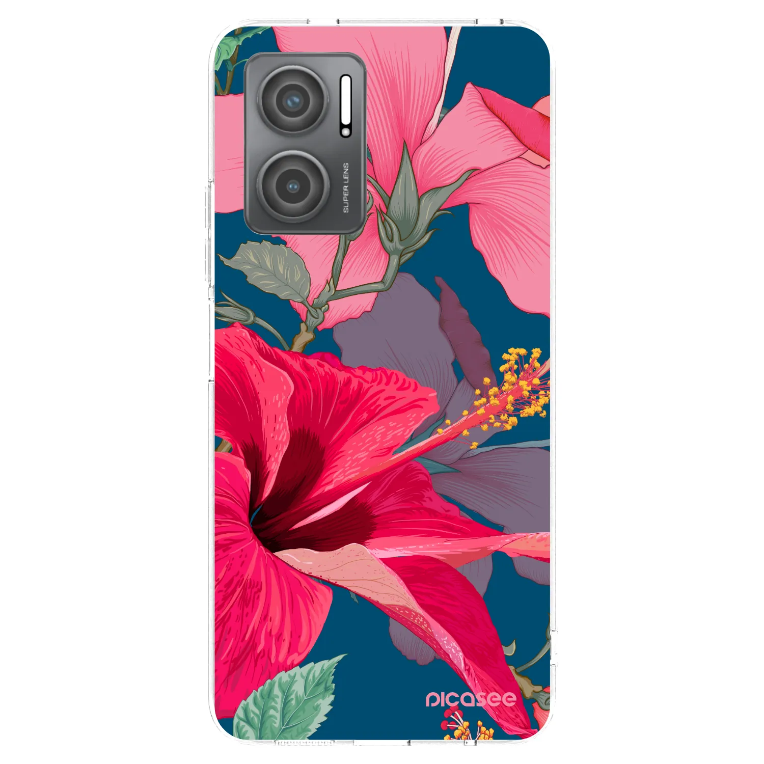 Picasee silikonska prozirna maskica za Xiaomi Redmi 10 5G - Hibiscus