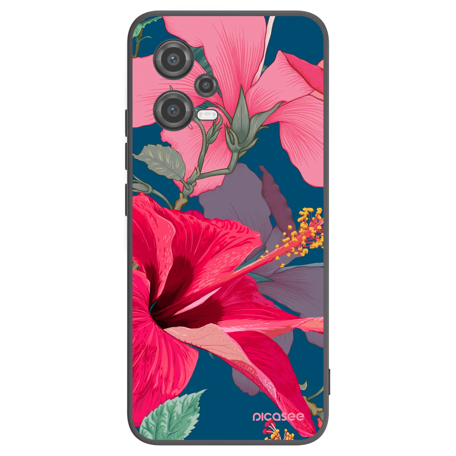 Picasee crna silikonska maskica za Xiaomi Poco X5 - Hibiscus