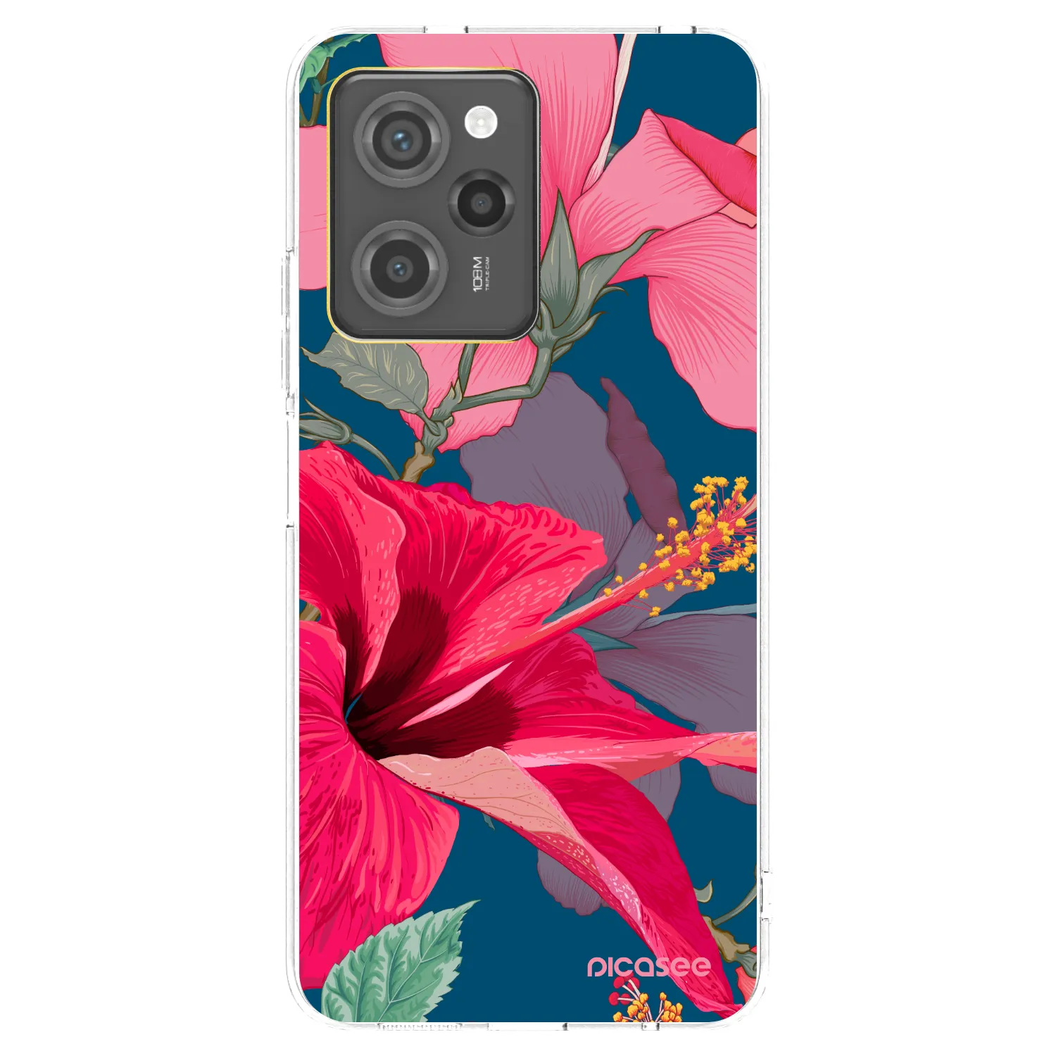Picasee crna silikonska maskica za Xiaomi Poco X5 Pro - Hibiscus