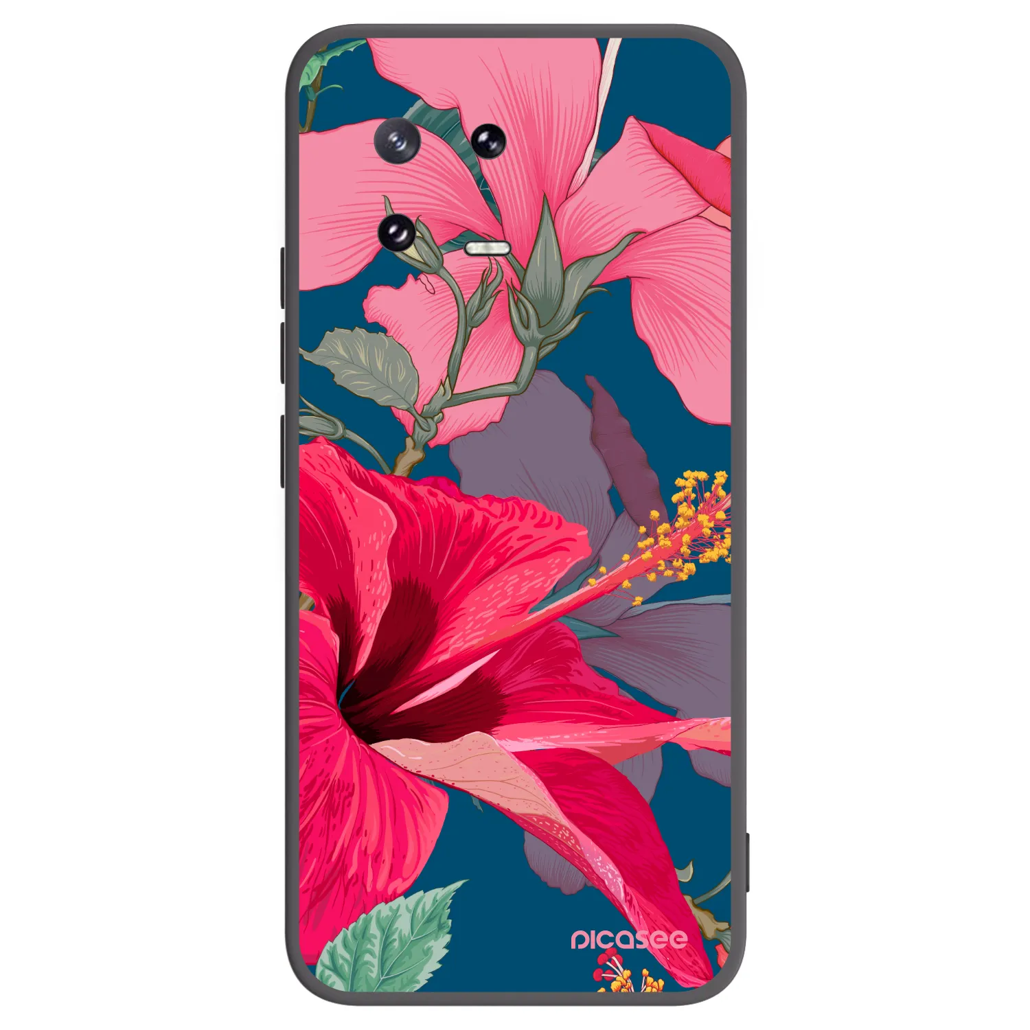 Picasee crna silikonska maskica za Xiaomi 13 Pro - Hibiscus