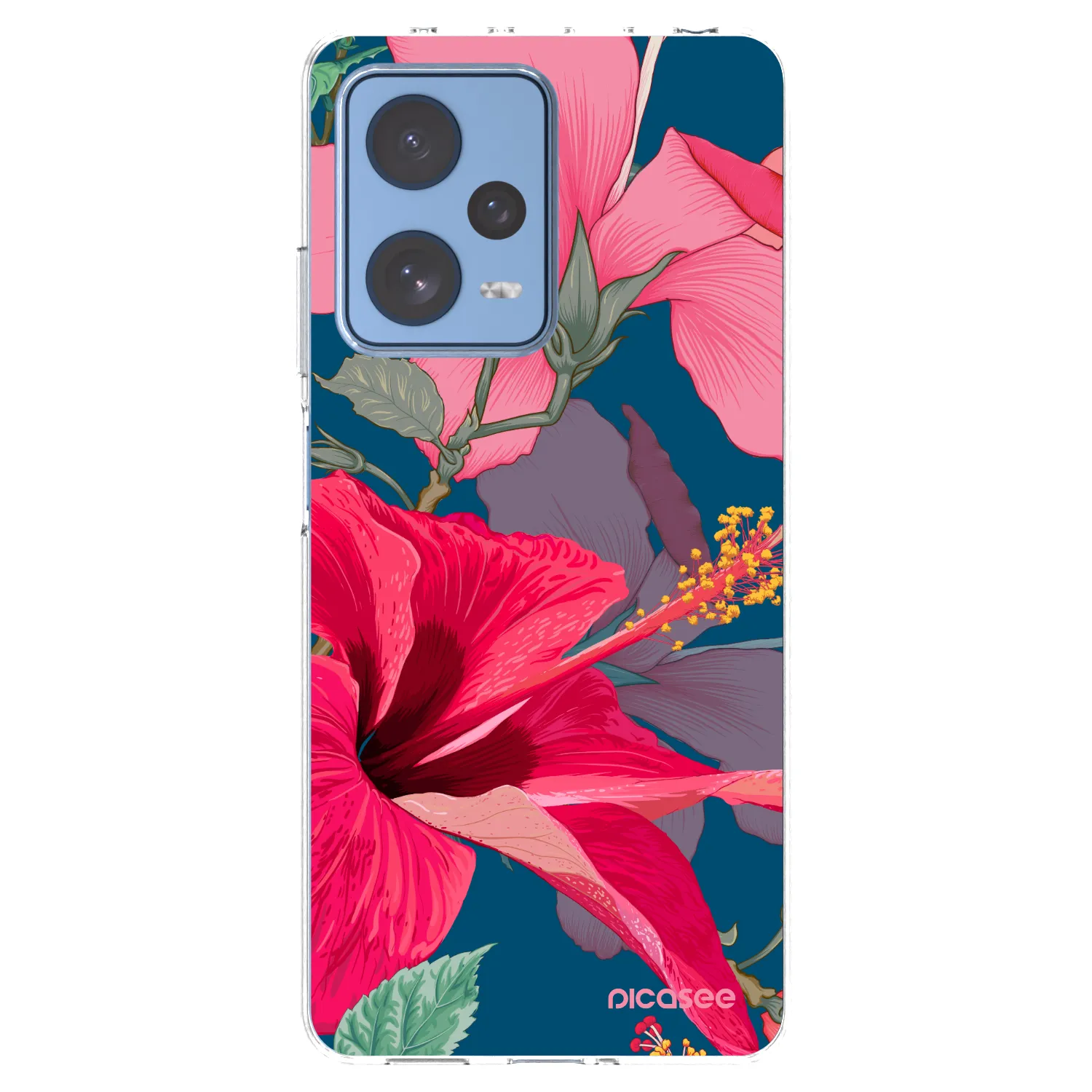 Picasee silikonska prozirna maskica za Xiaomi Redmi Note 12 Pro 5G - Hibiscus