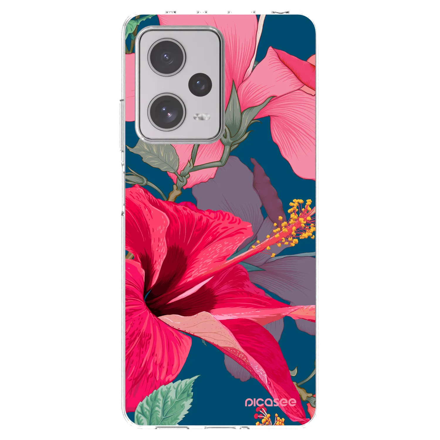 Picasee silikonska prozirna maskica za Xiaomi Redmi Note 12 Pro+ 5G - Hibiscus