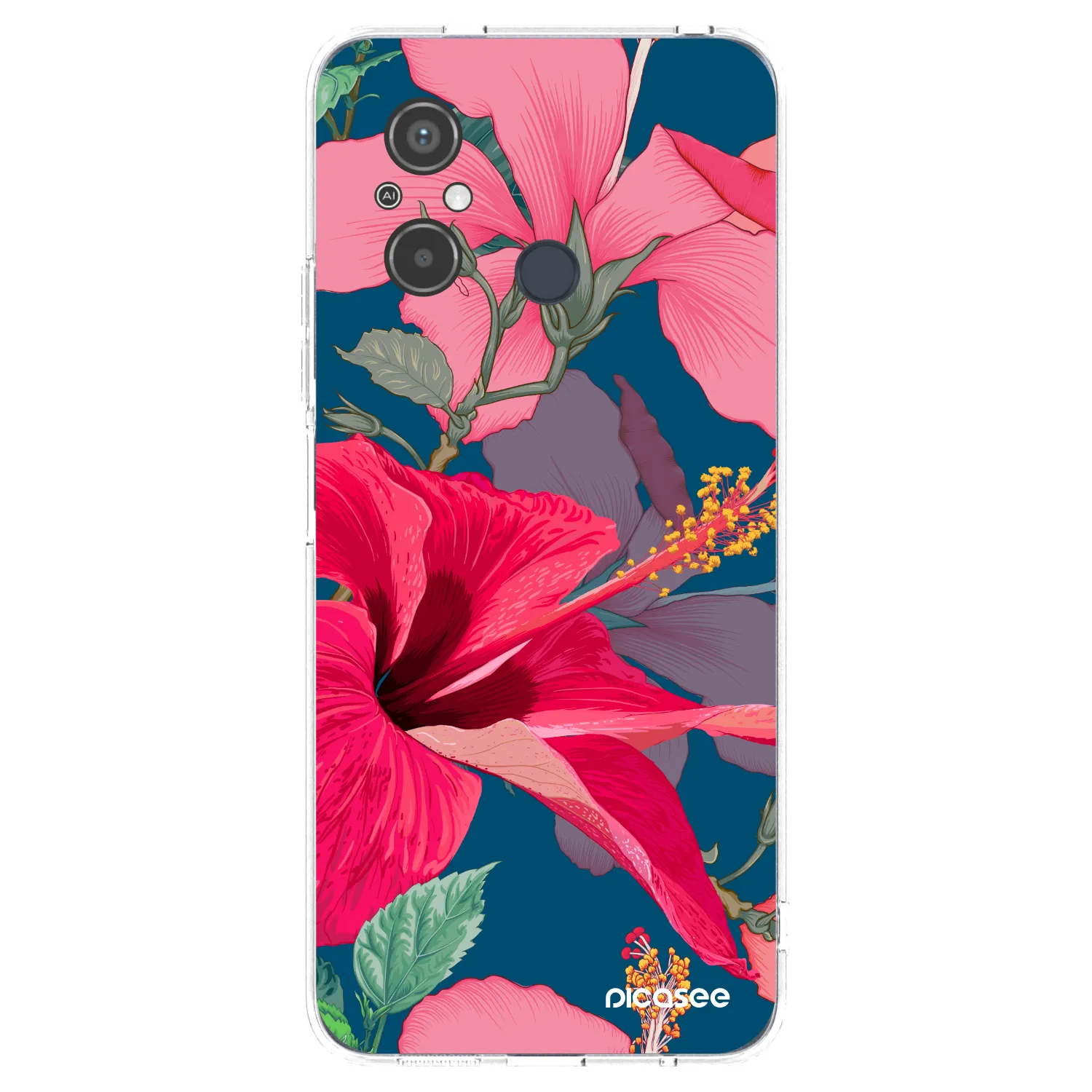 Picasee silikonska prozirna maskica za Xiaomi Redmi 12C - Hibiscus
