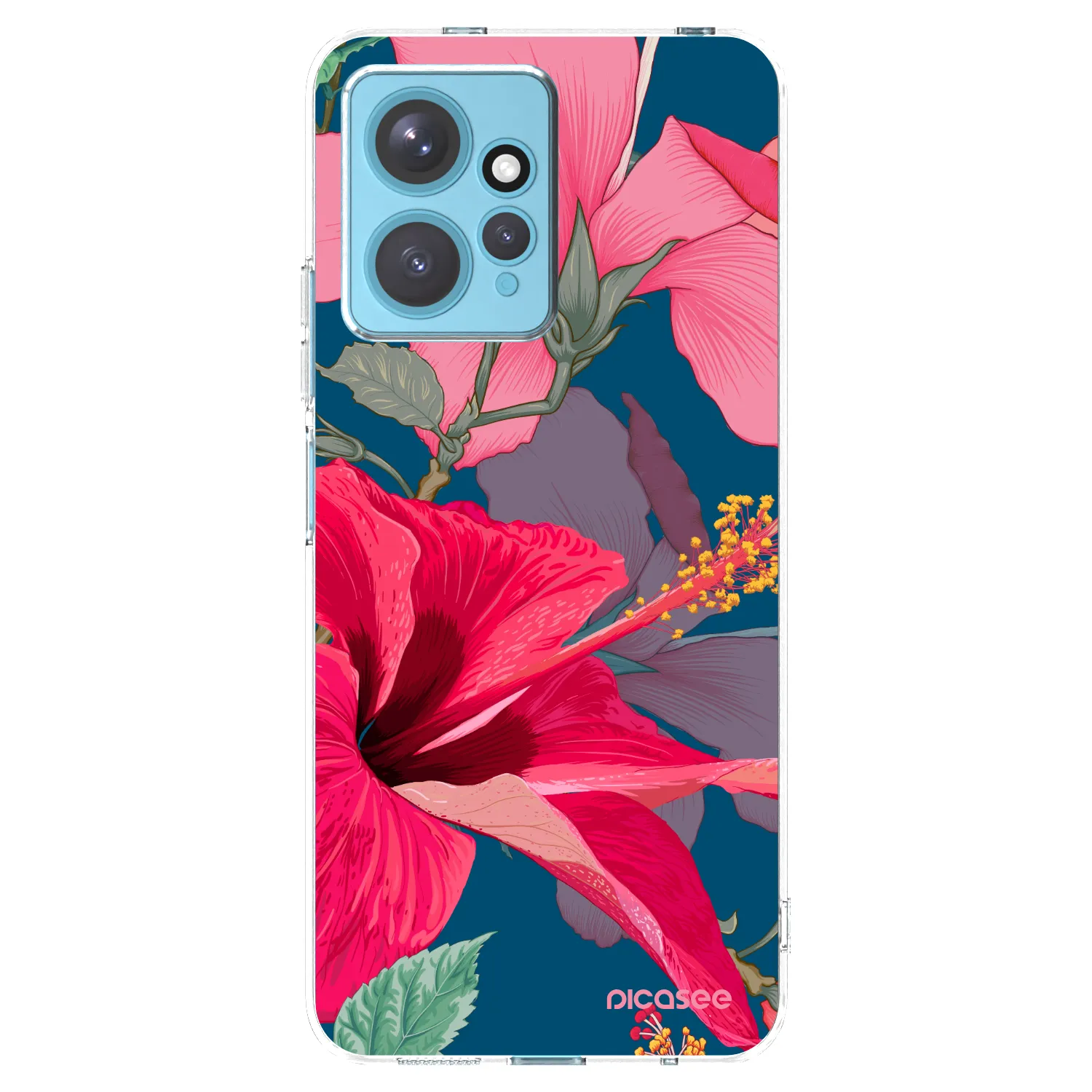 Picasee silikonska prozirna maskica za Xiaomi Redmi Note 12 4G - Hibiscus