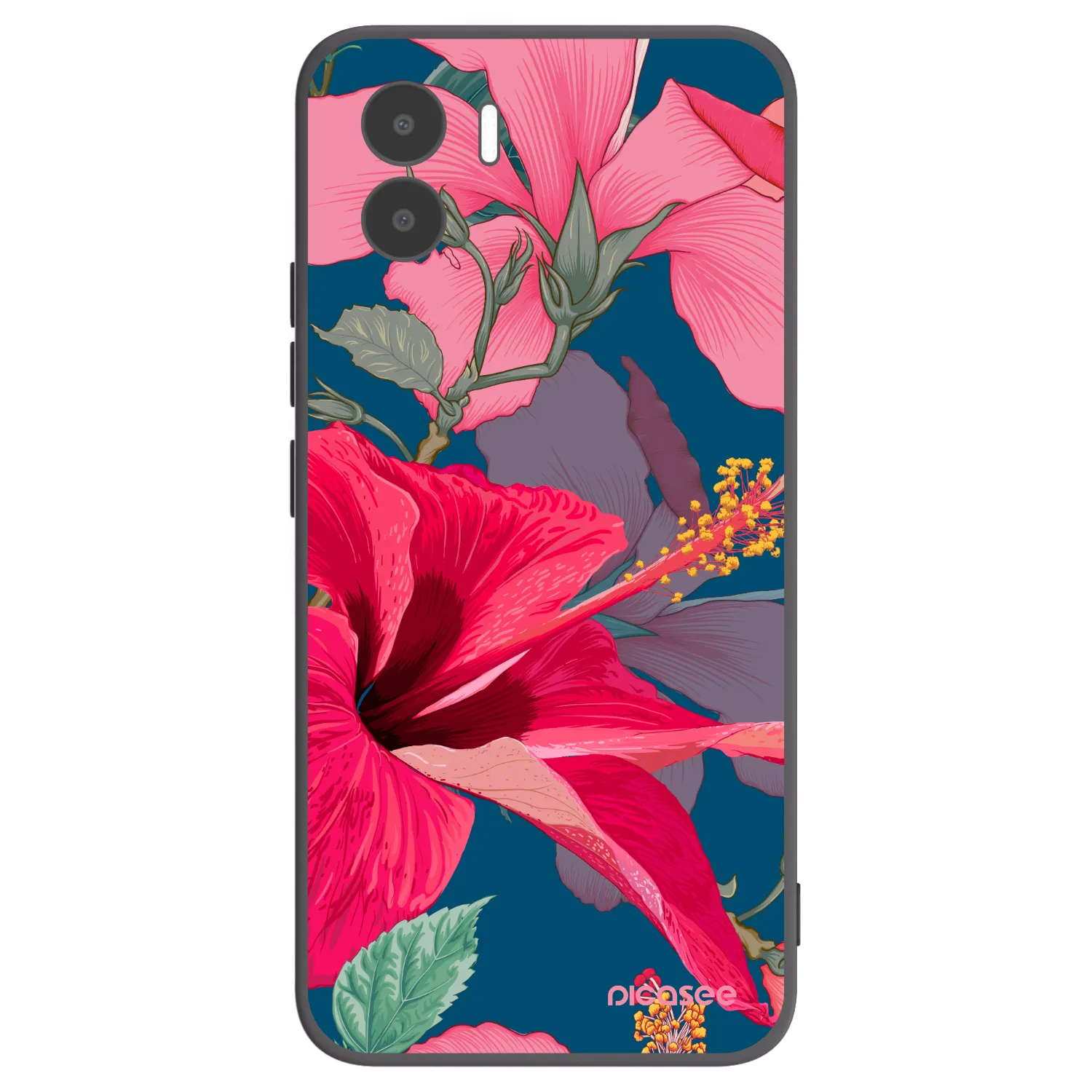 Picasee crna silikonska maskica za Xiaomi Redmi A2 - Hibiscus
