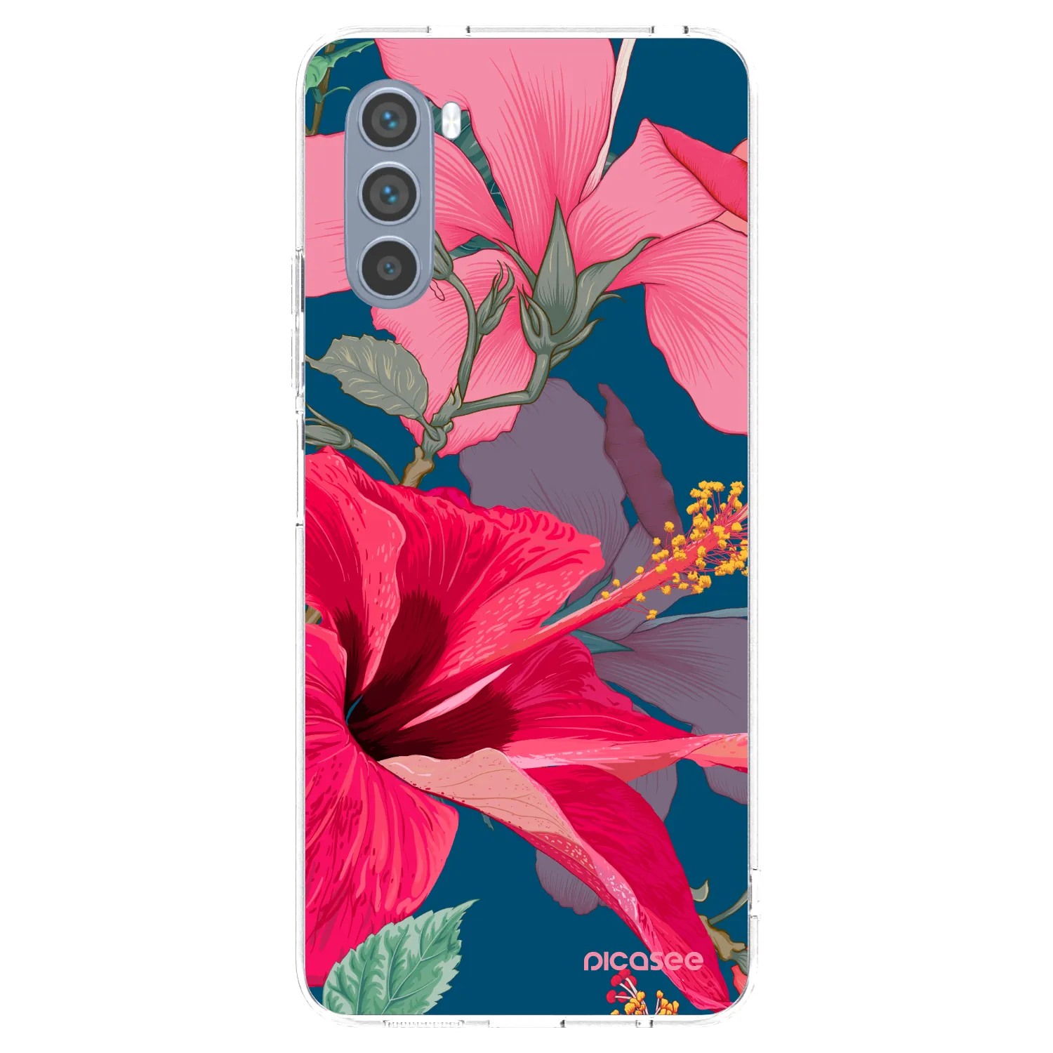 Picasee silikonska prozirna maskica za Motorola Moto G62 - Hibiscus