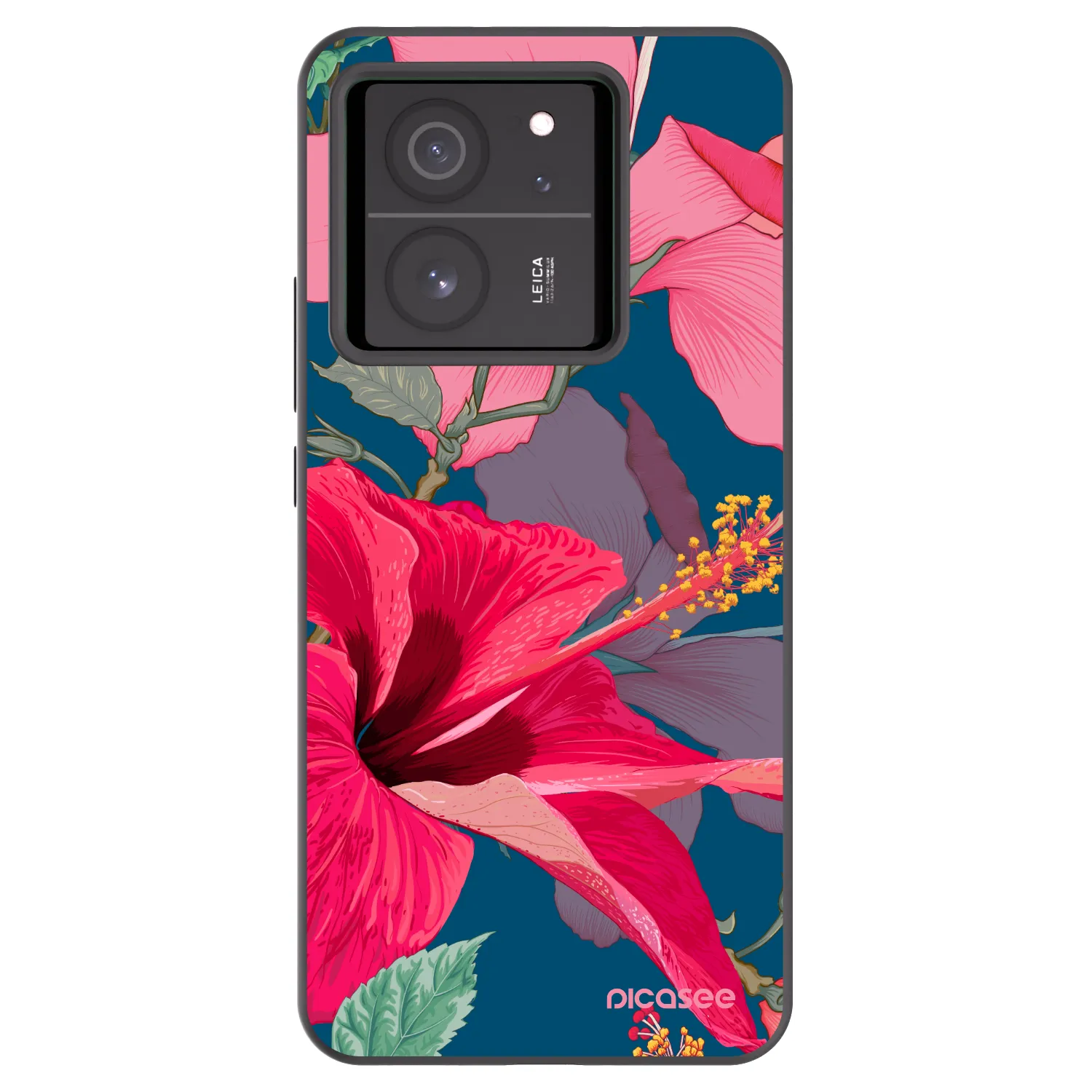 Picasee crna silikonska maskica za Xiaomi 13T Pro - Hibiscus