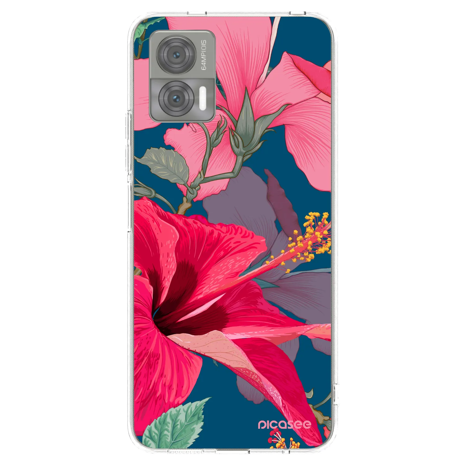 Picasee silikonska prozirna maskica za Motorola Edge 30 Neo - Hibiscus