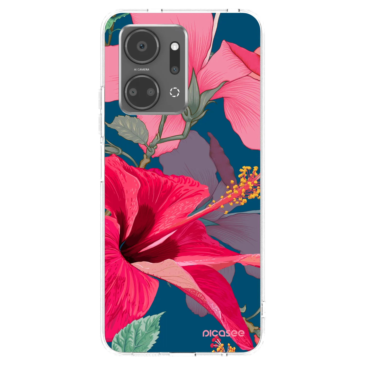 Picasee silikonska prozirna maskica za Honor X7a - Hibiscus