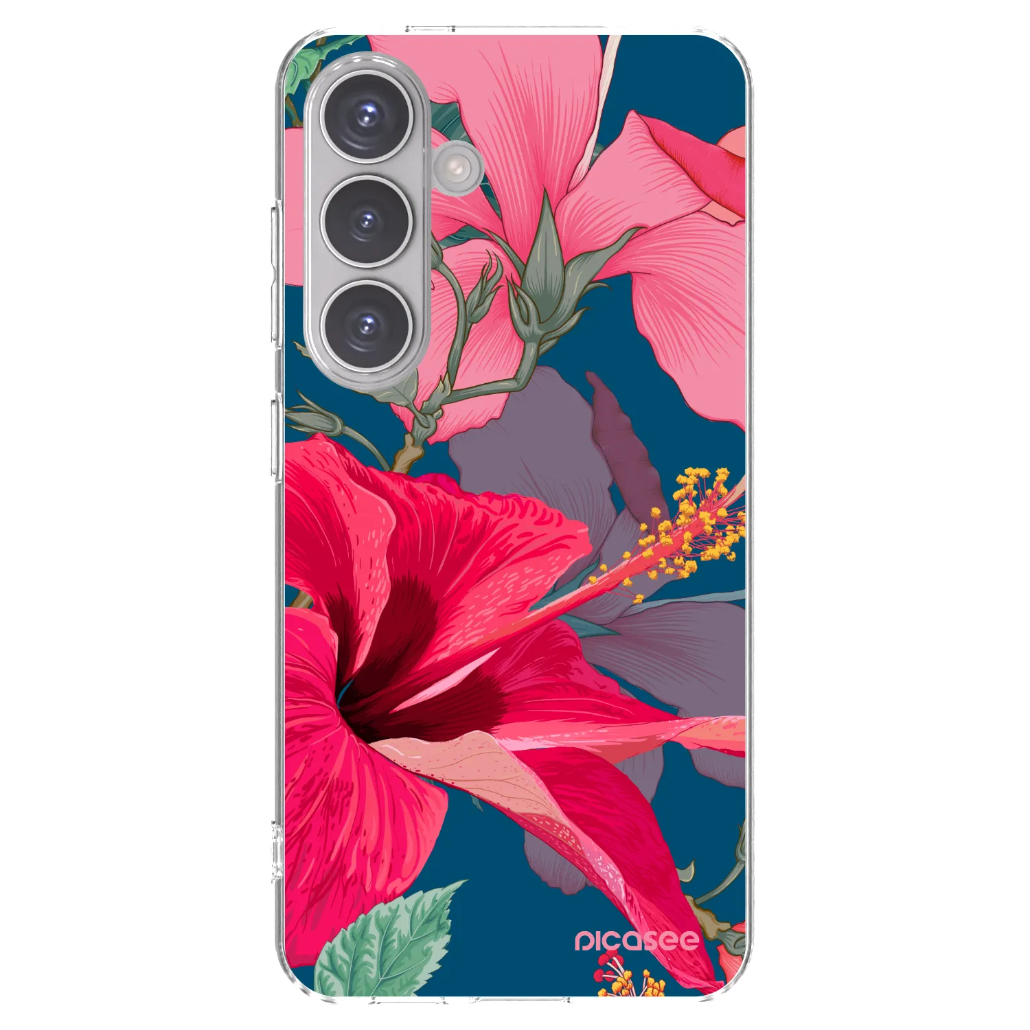 Picasee silikonska prozirna maskica za Samsung Galaxy S24 S921B 5G - Hibiscus