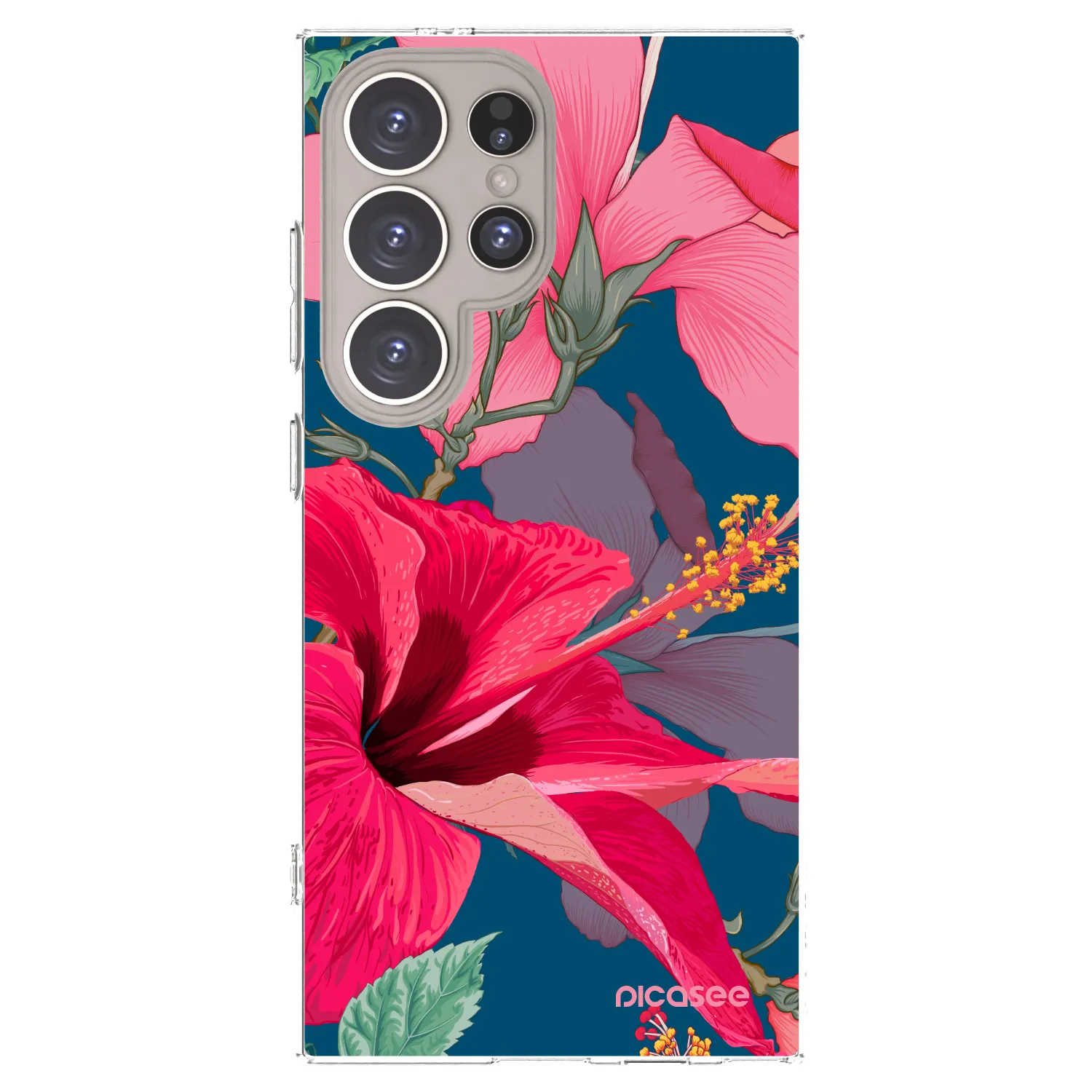 Picasee silikonska prozirna maskica za Samsung Galaxy S24 Ultra S928B 5G - Hibiscus