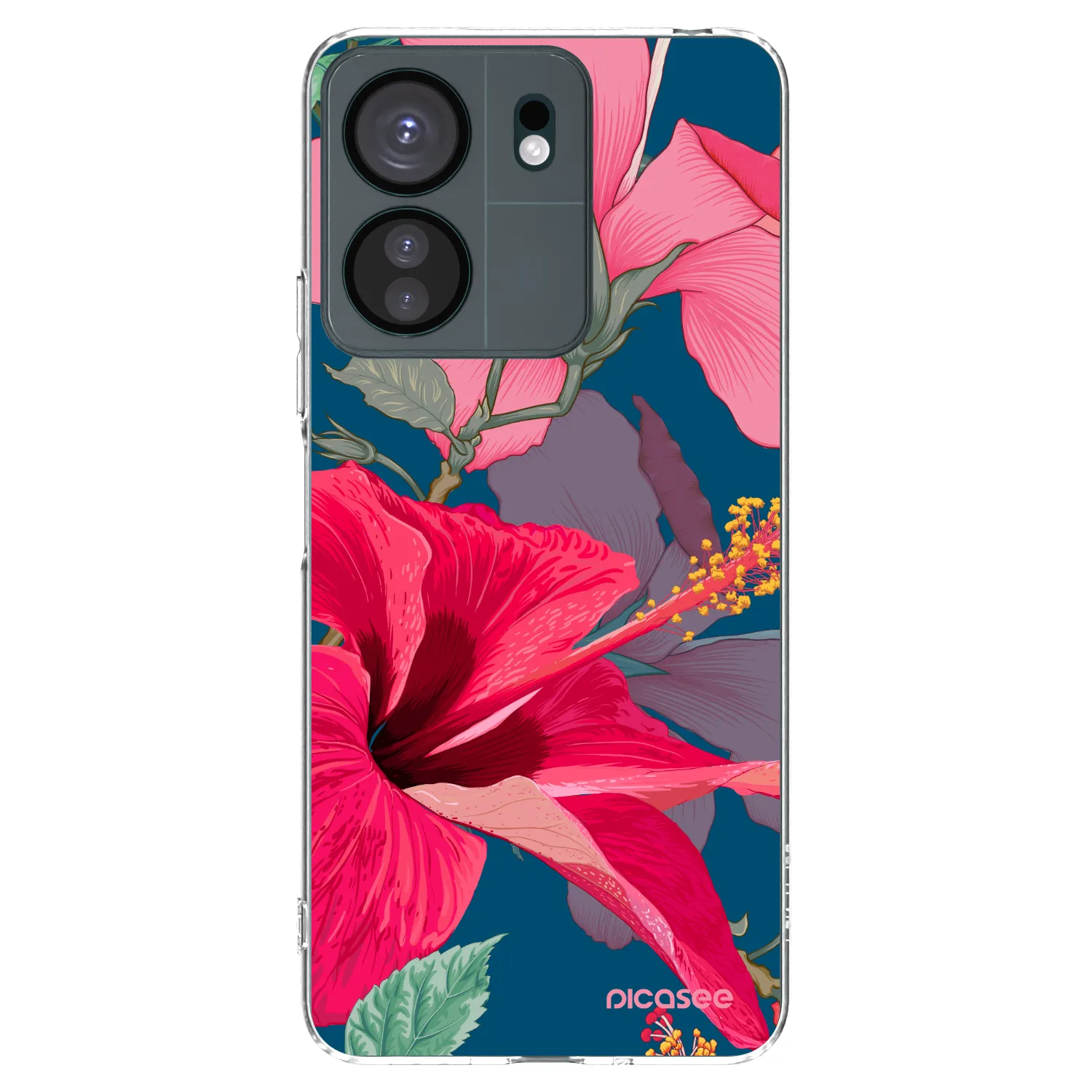 Picasee silikonska prozirna maskica za Xiaomi Redmi 13C 4G - Hibiscus
