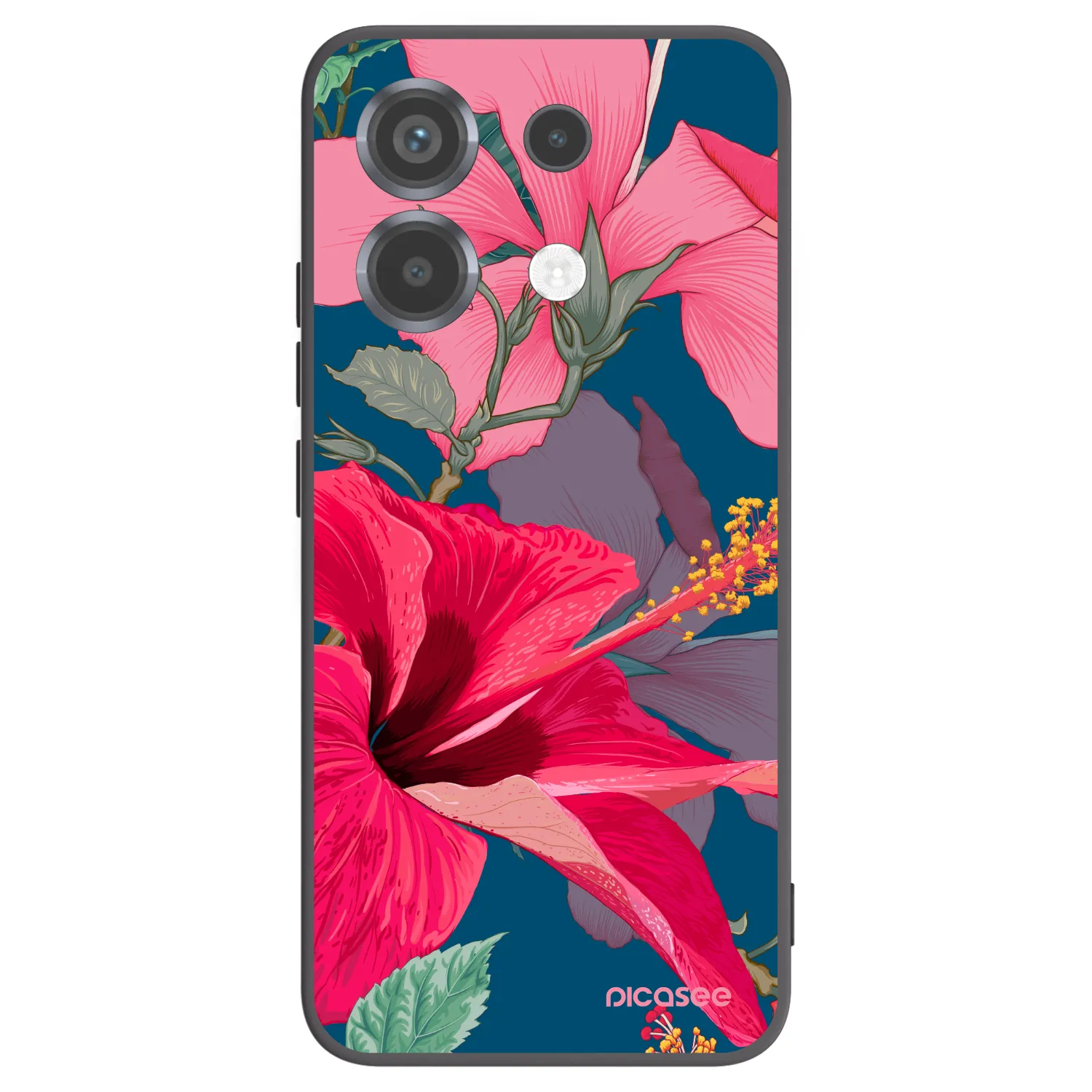 Picasee crna silikonska maskica za Xiaomi Poco X6 - Hibiscus