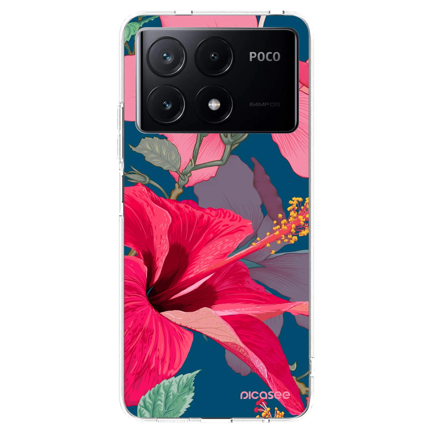 Picasee silikonska prozirna maskica za Xiaomi Poco X6 Pro - Hibiscus