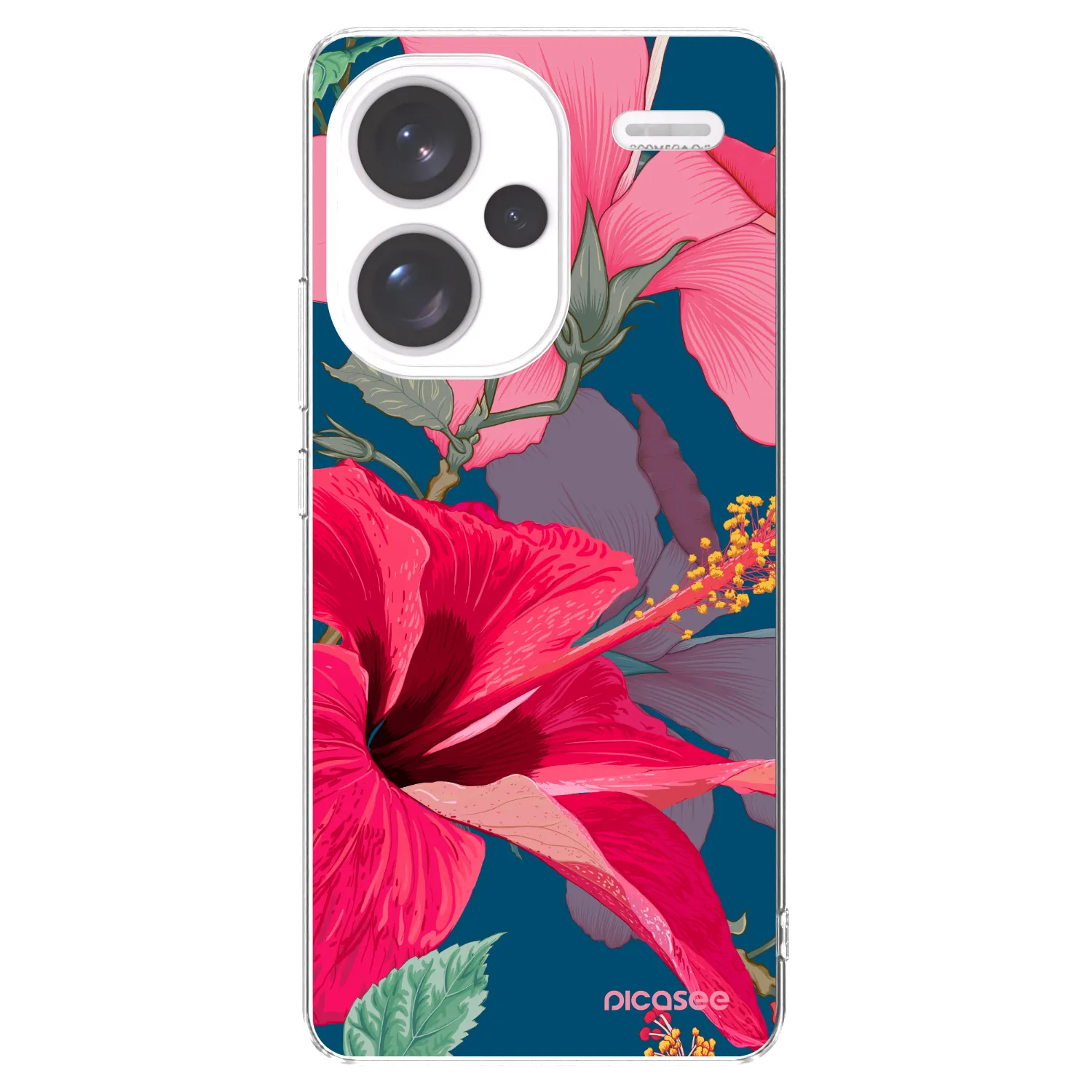 Picasee silikonska prozirna maskica za Xiaomi Redmi Note 13 Pro+ 5G - Hibiscus