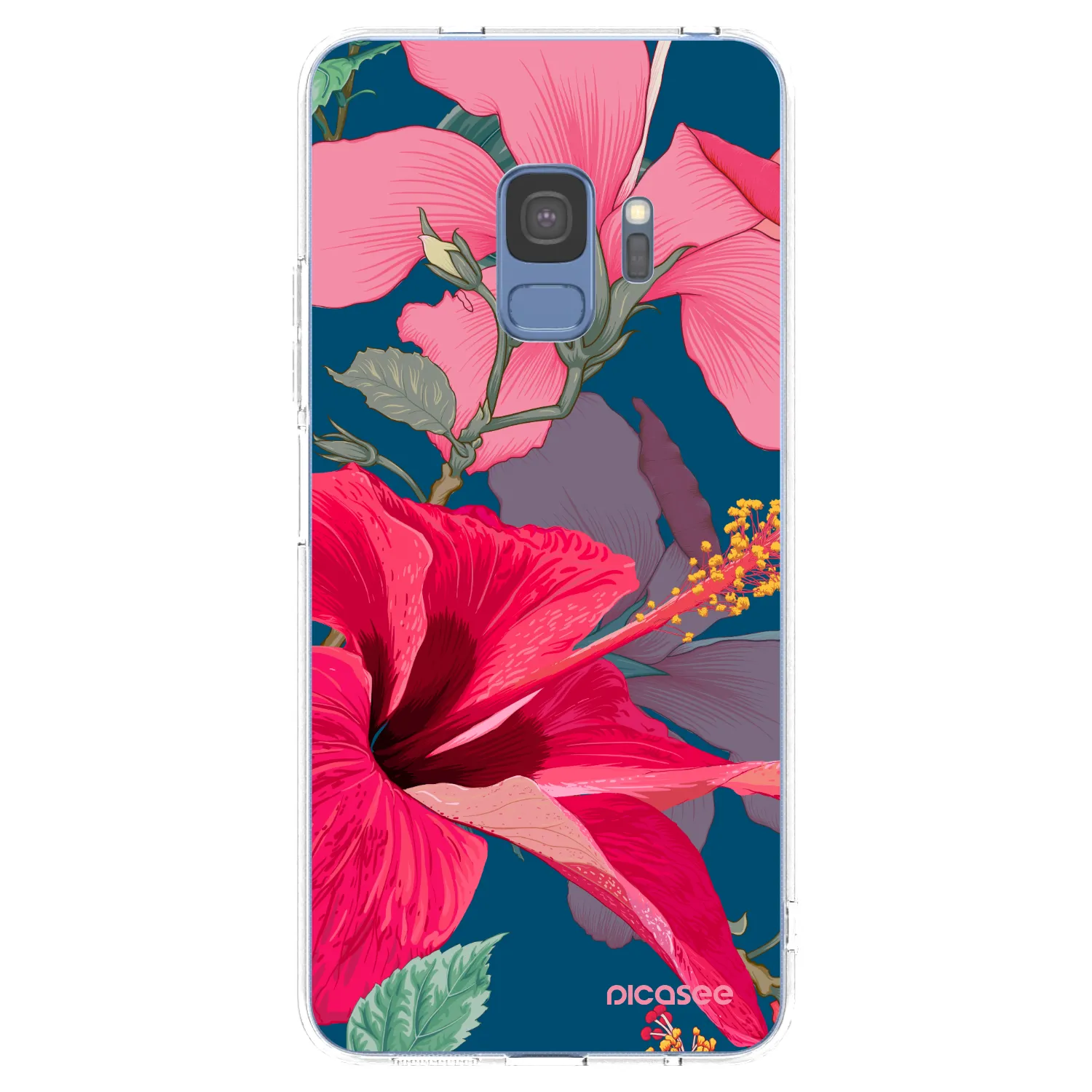 Picasee silikonska prozirna maskica za Samsung Galaxy S9 G960F - Hibiscus