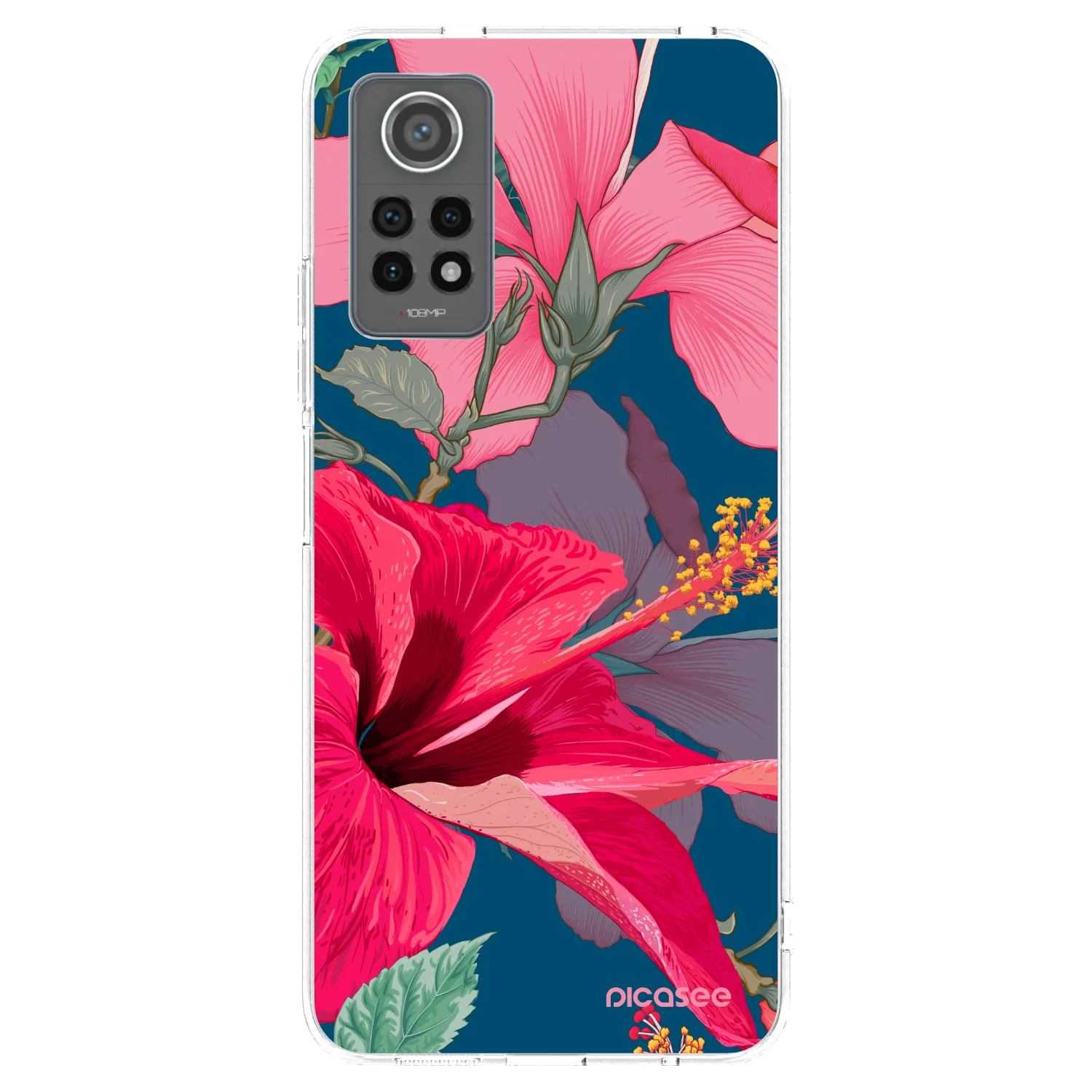 Picasee silikonska prozirna maskica za Xiaomi Redmi Note 12 Pro 4G - Hibiscus