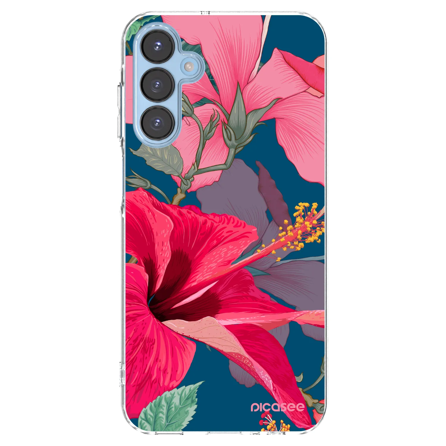 Picasee silikonska prozirna maskica za Samsung Galaxy A15 A156B 5G - Hibiscus