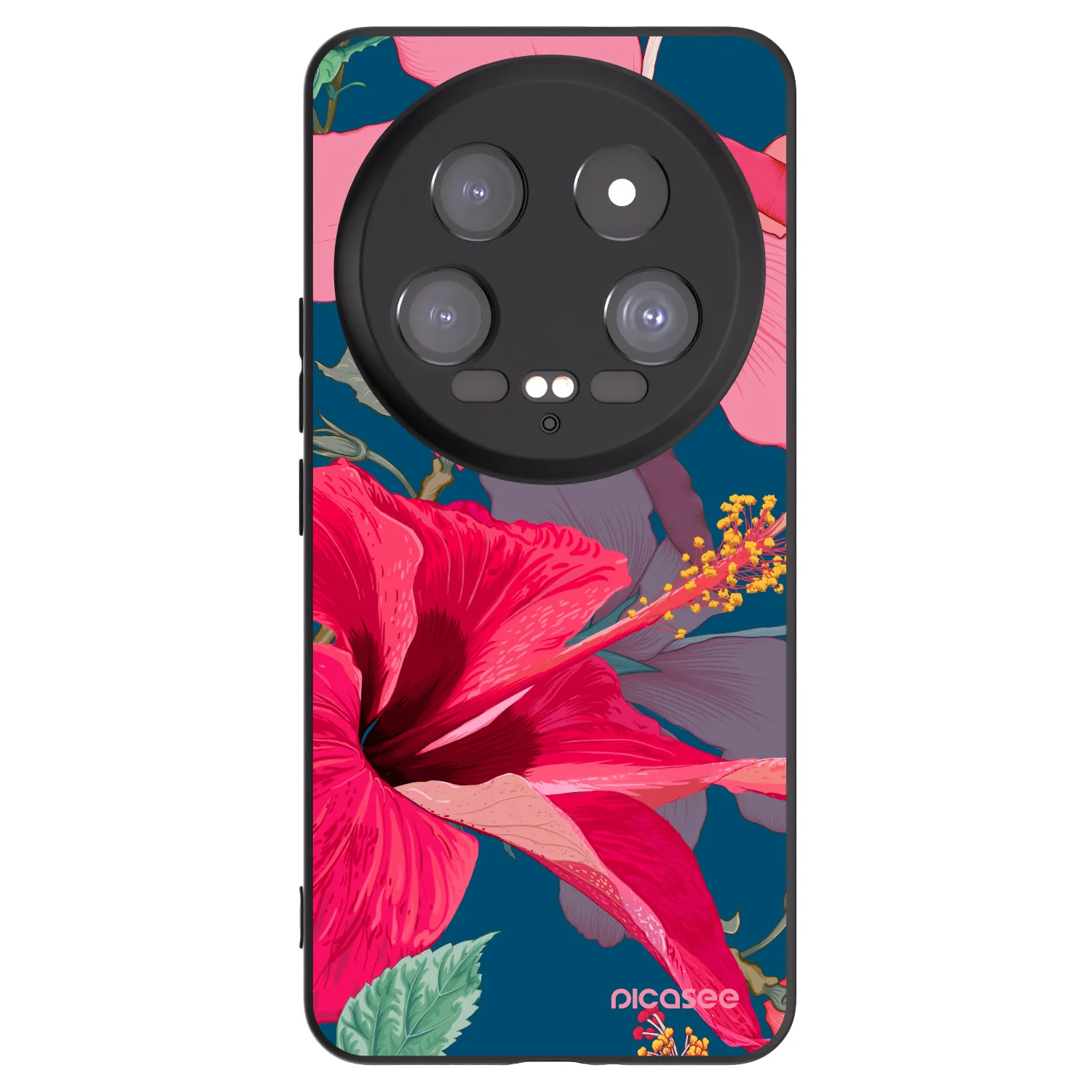 Picasee crna silikonska maskica za Xiaomi 14 Ultra - Hibiscus