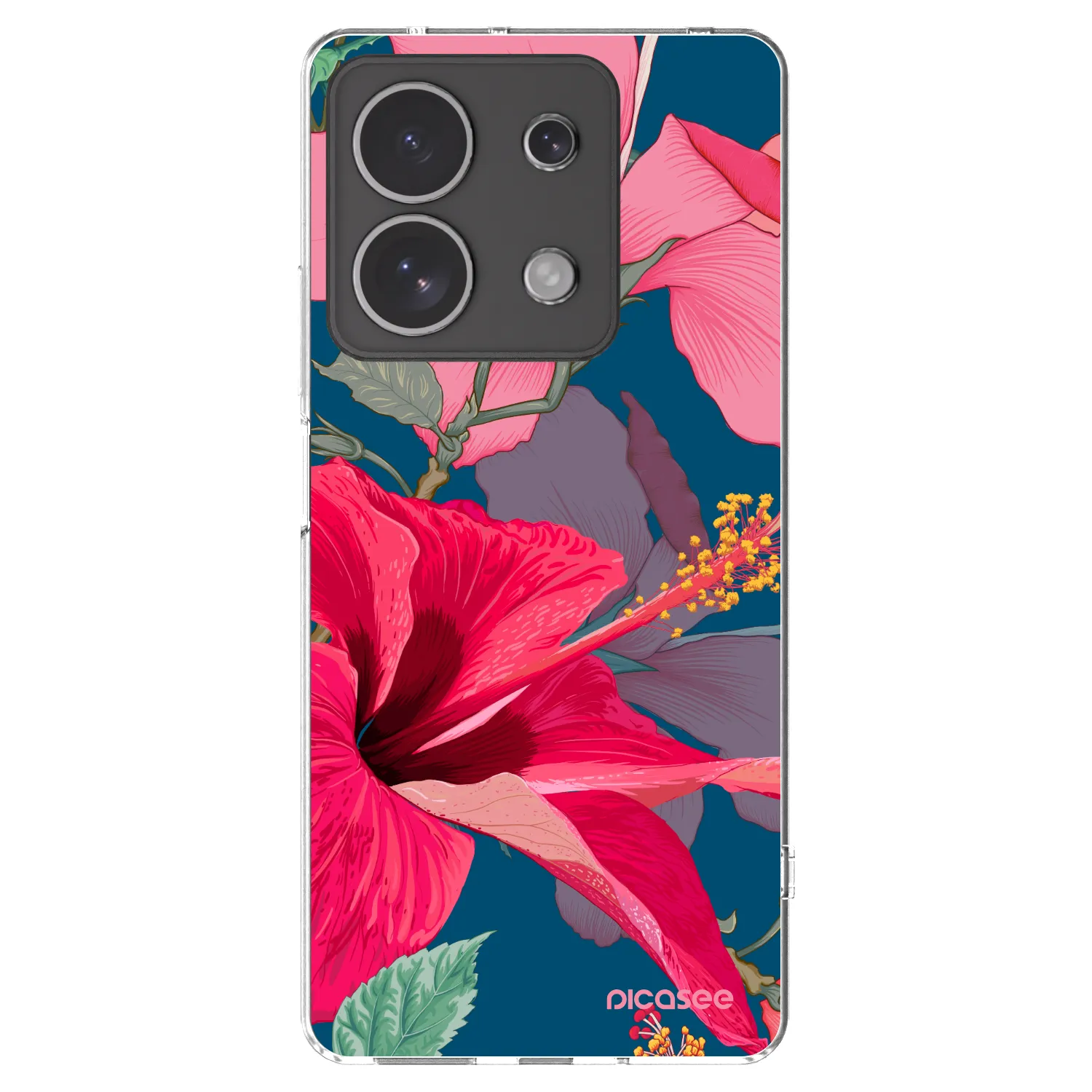Picasee silikonska prozirna maskica za Xiaomi Redmi Note 13 4G - Hibiscus