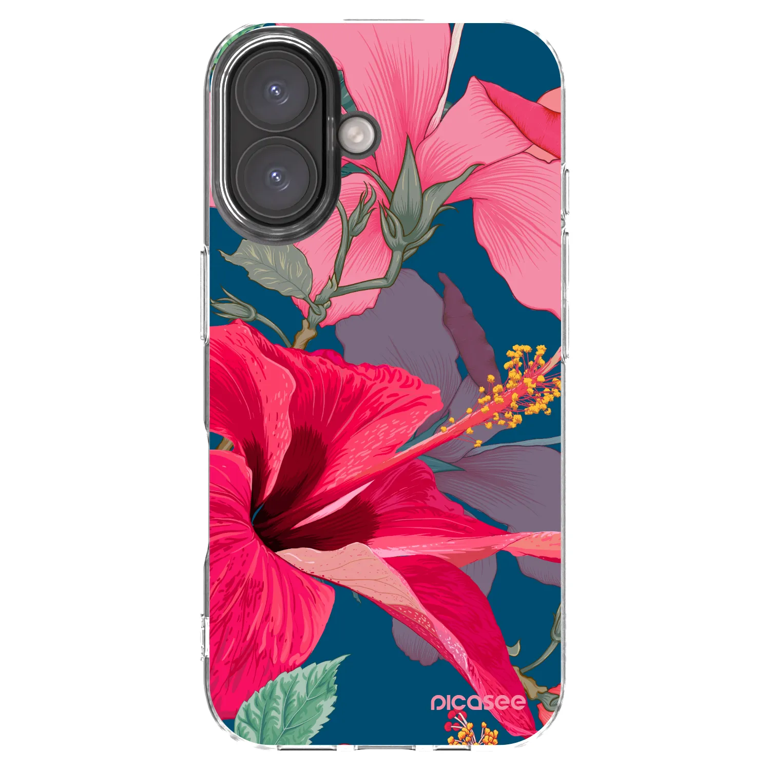 Picasee silikonska prozirna maskica za Apple iPhone 16 - Hibiscus