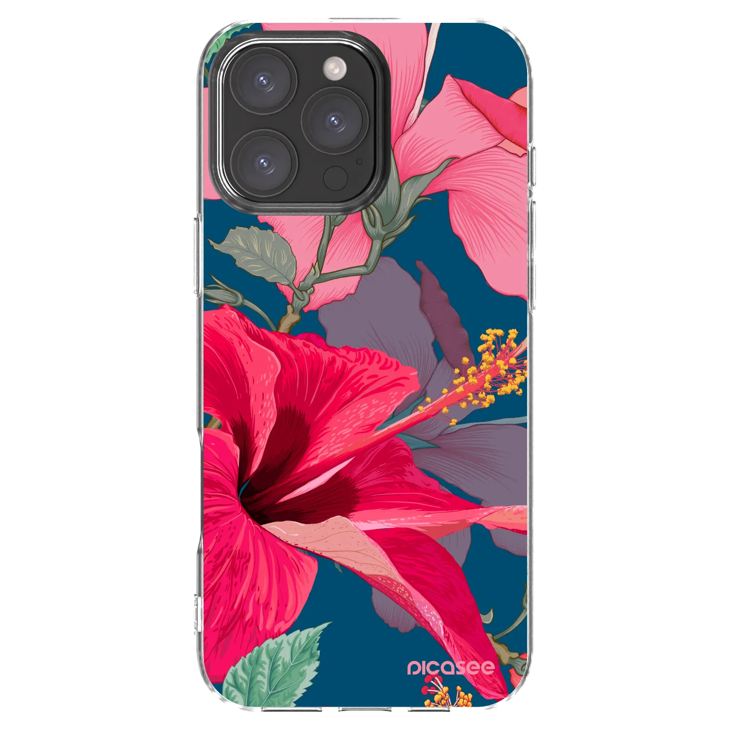 Picasee silikonska prozirna maskica za Apple iPhone 16 Pro Max - Hibiscus