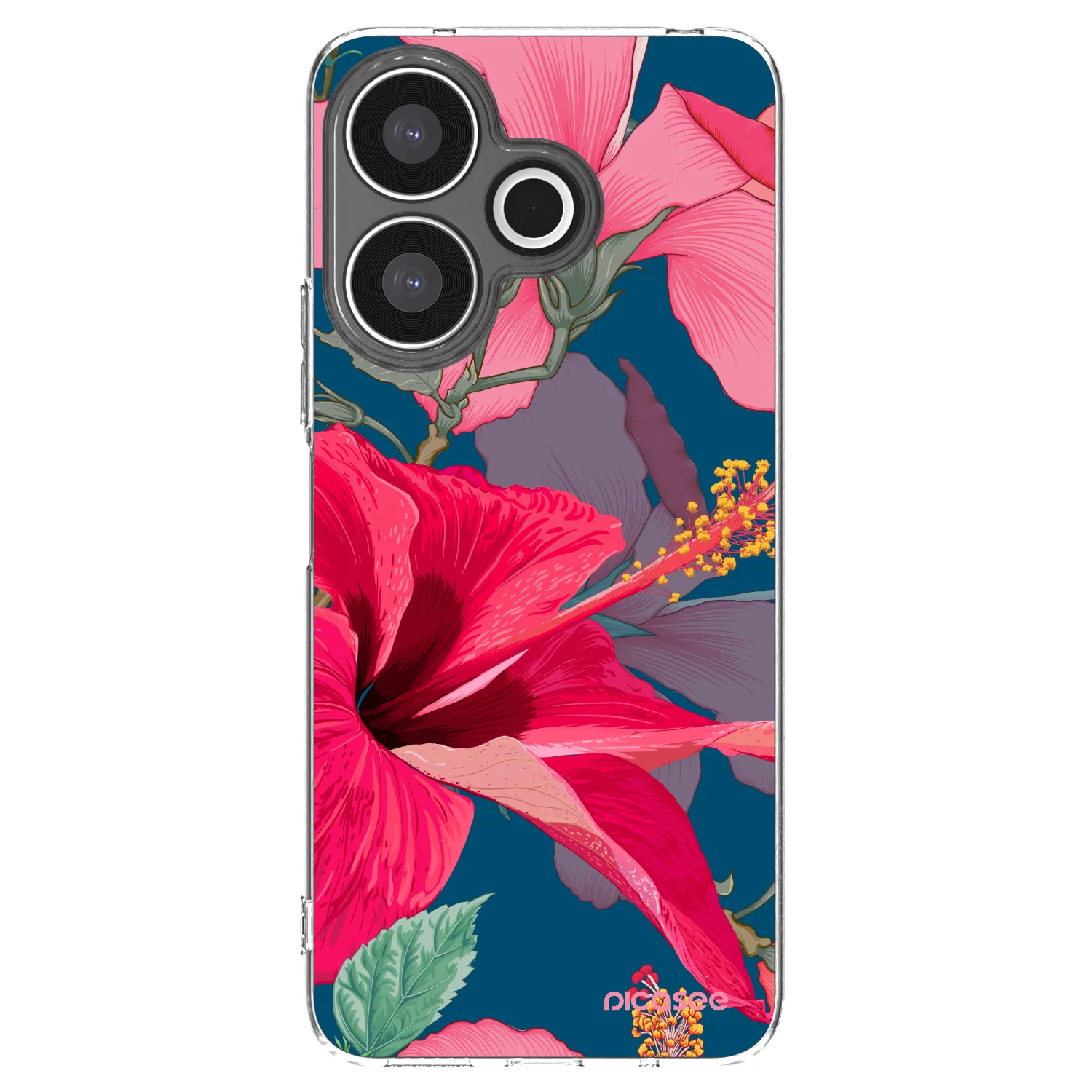 Picasee silikonska prozirna maskica za Xiaomi Redmi 13 4G - Hibiscus