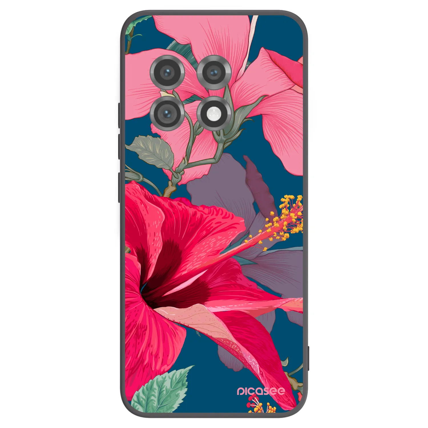 Picasee crna silikonska maskica za OnePlus 11 5G - Hibiscus