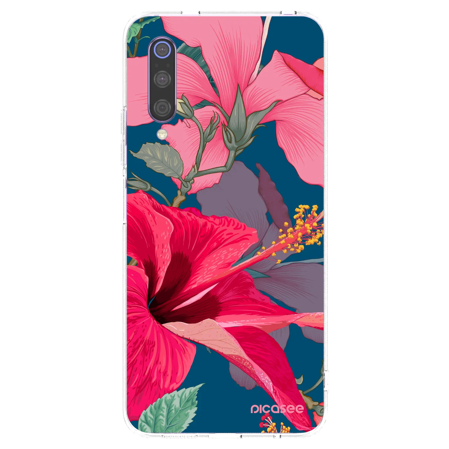 Picasee silikonska prozirna maskica za Xiaomi Mi 9 - Hibiscus