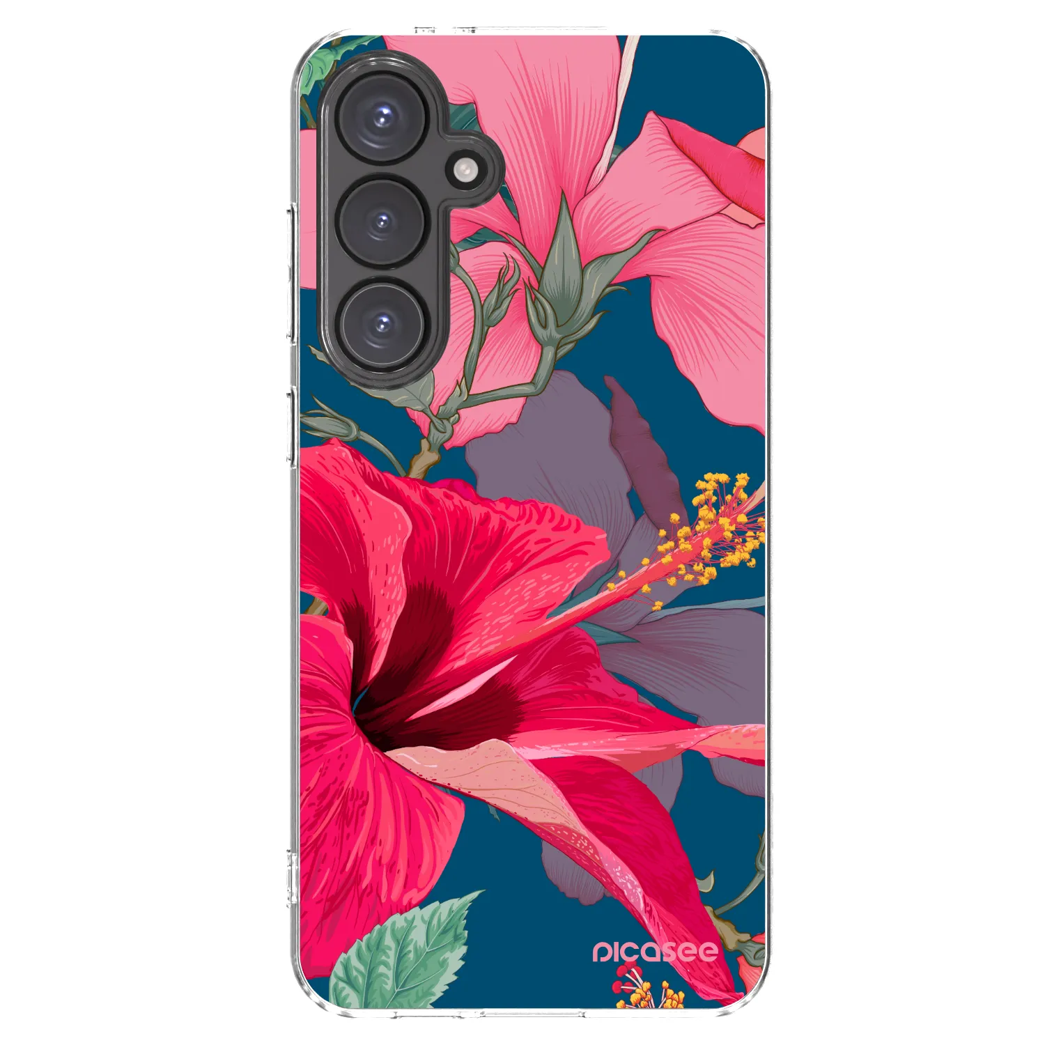 Picasee silikonska prozirna maskica za Samsung Galaxy S24 FE S721B - Hibiscus