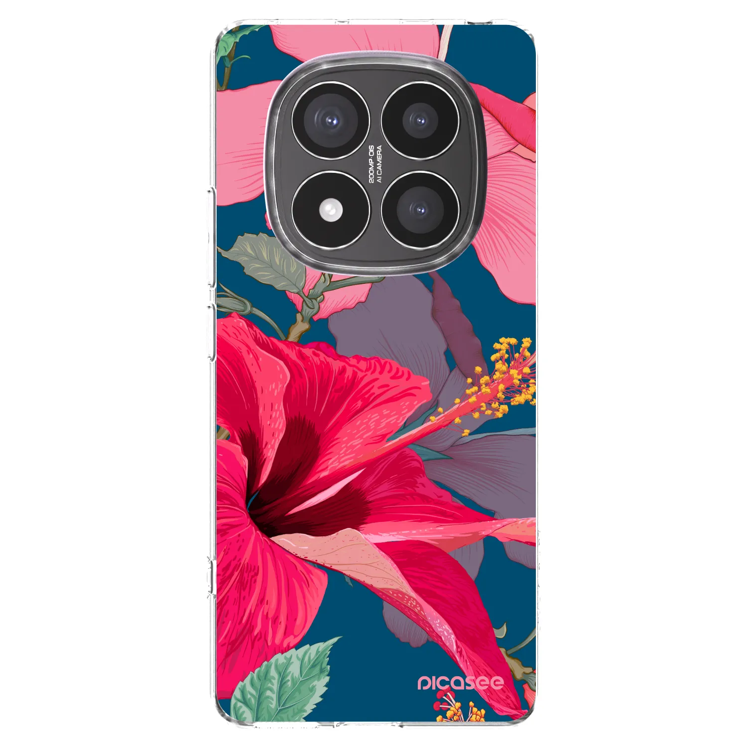 Picasee silikonska prozirna maskica za Xiaomi Redmi Note 14 Pro+ 5G - Hibiscus