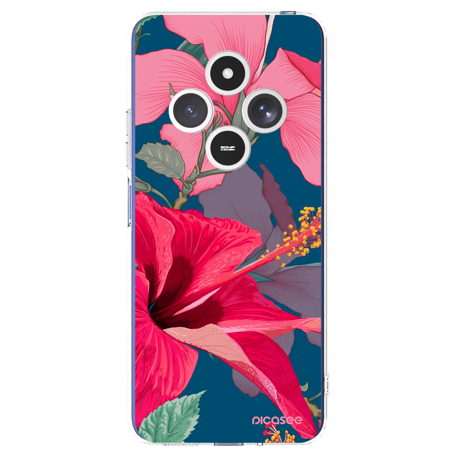 Picasee silikonska prozirna maskica za Xiaomi Redmi 14C - Hibiscus
