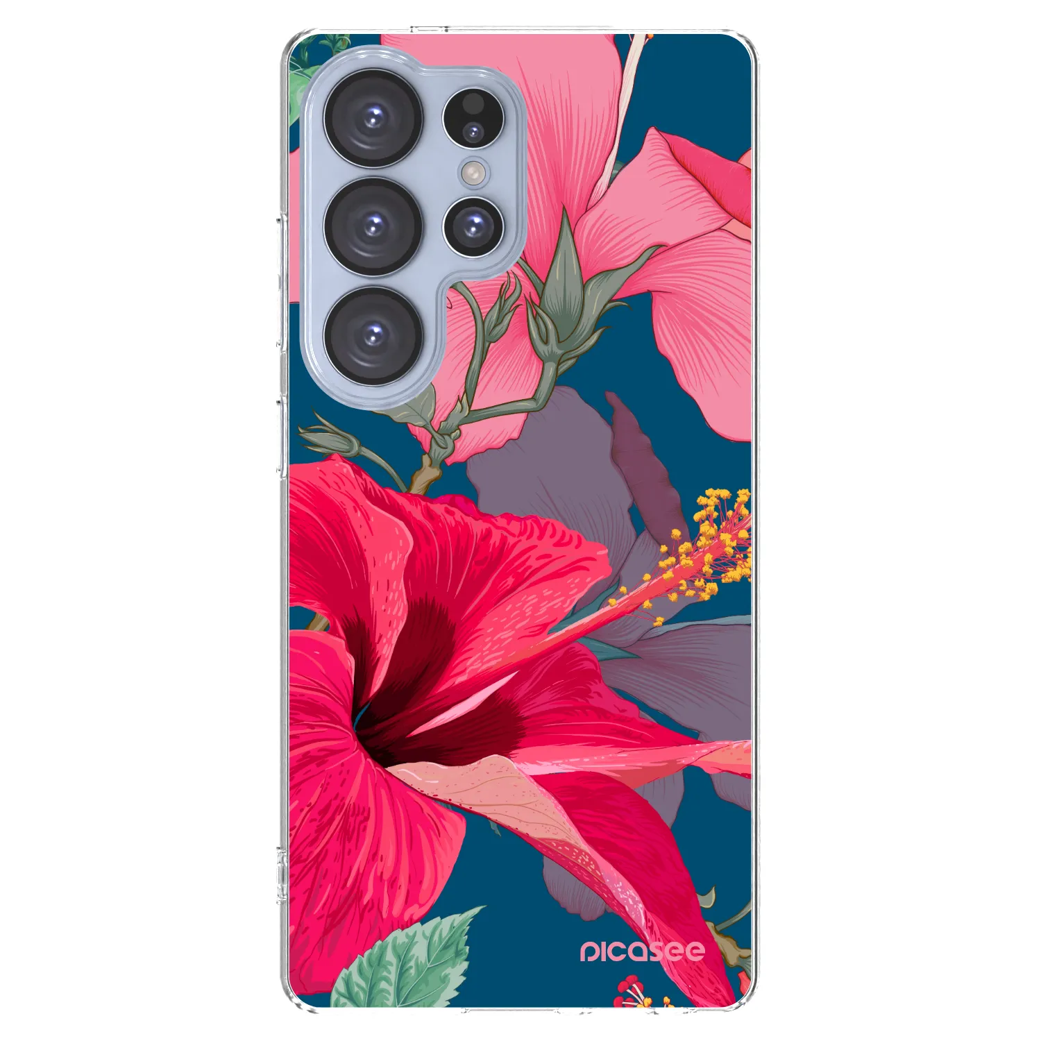 Picasee silikonska prozirna maskica za Samsung Galaxy S25 Ultra 5G - Hibiscus