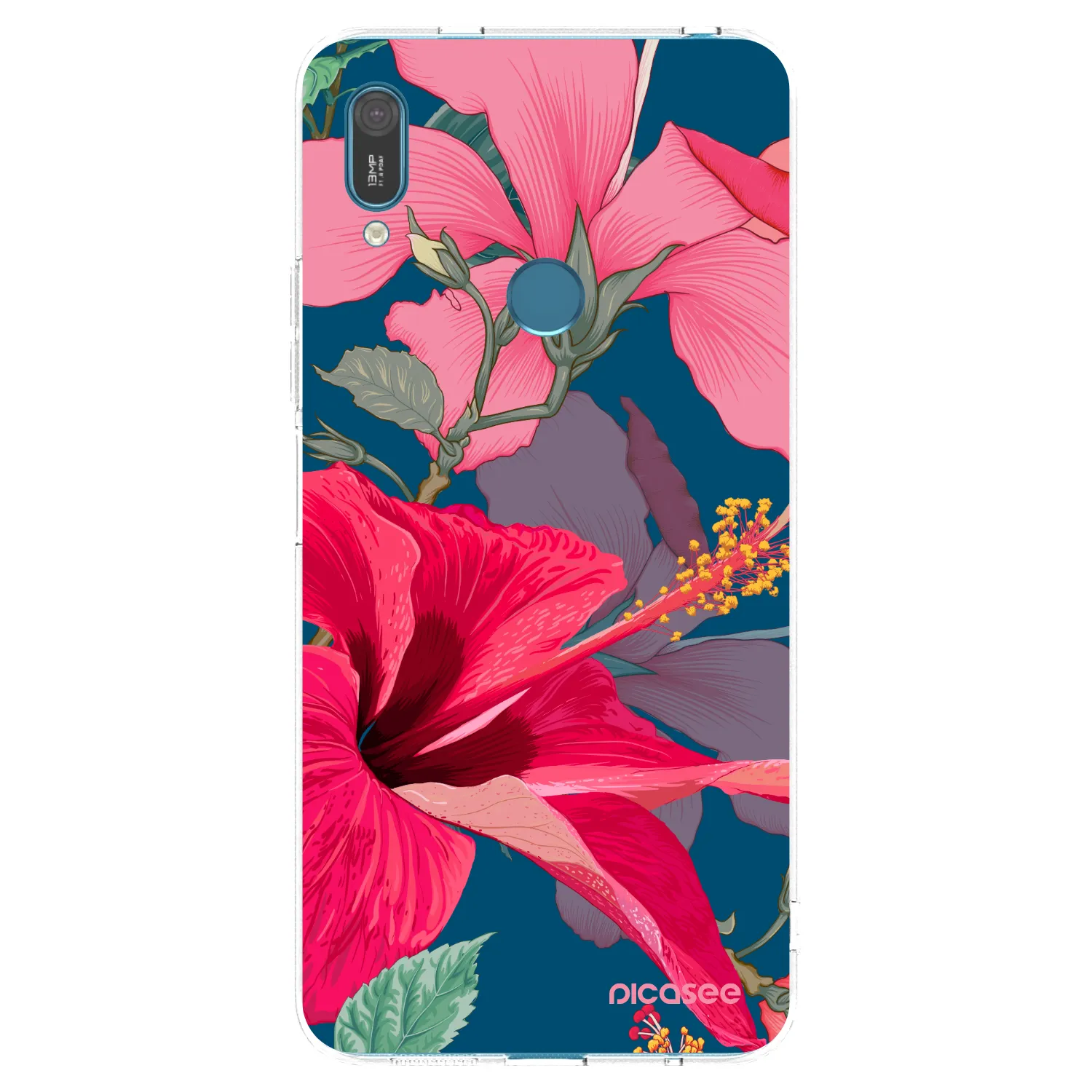 Picasee silikonska prozirna maskica za Huawei Y7 2019 - Hibiscus