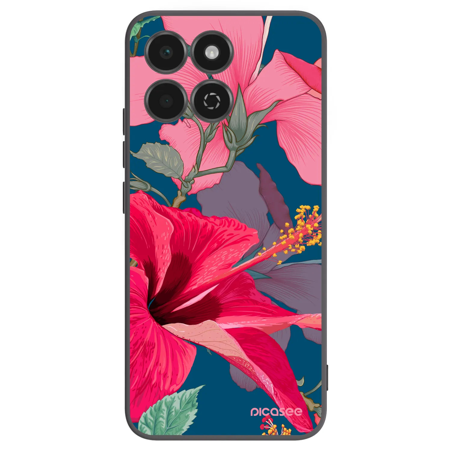 Picasee crna silikonska maskica za Honor 200 Smart 5G - Hibiscus