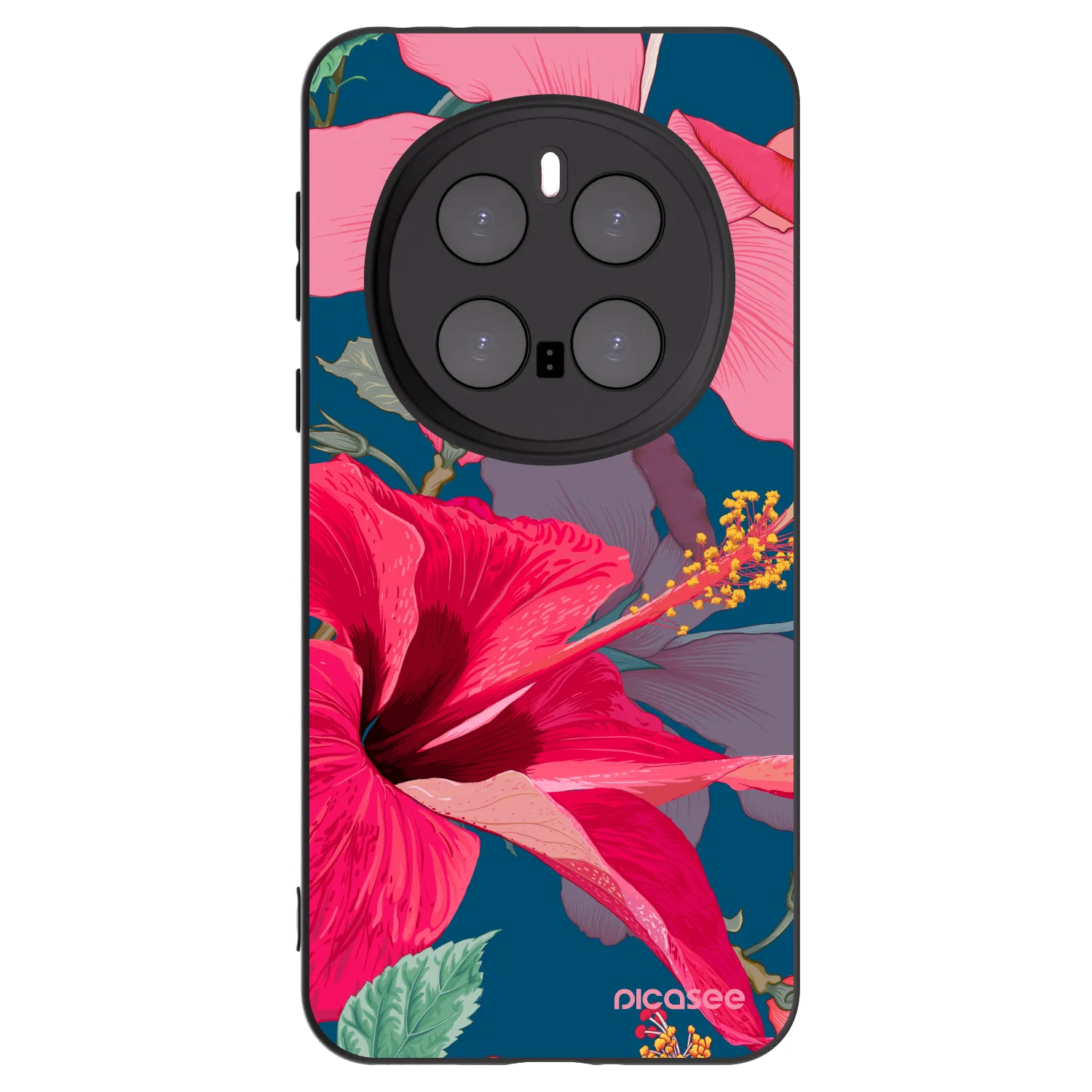 Picasee crna silikonska maskica za Honor Magic7 Pro 5G - Hibiscus
