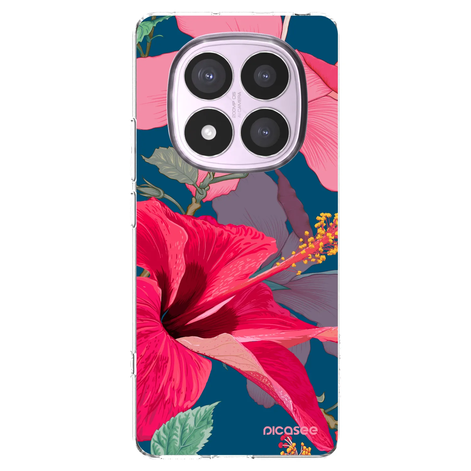 Picasee silikonska prozirna maskica za Xiaomi Redmi Note 14 Pro 4G - Hibiscus