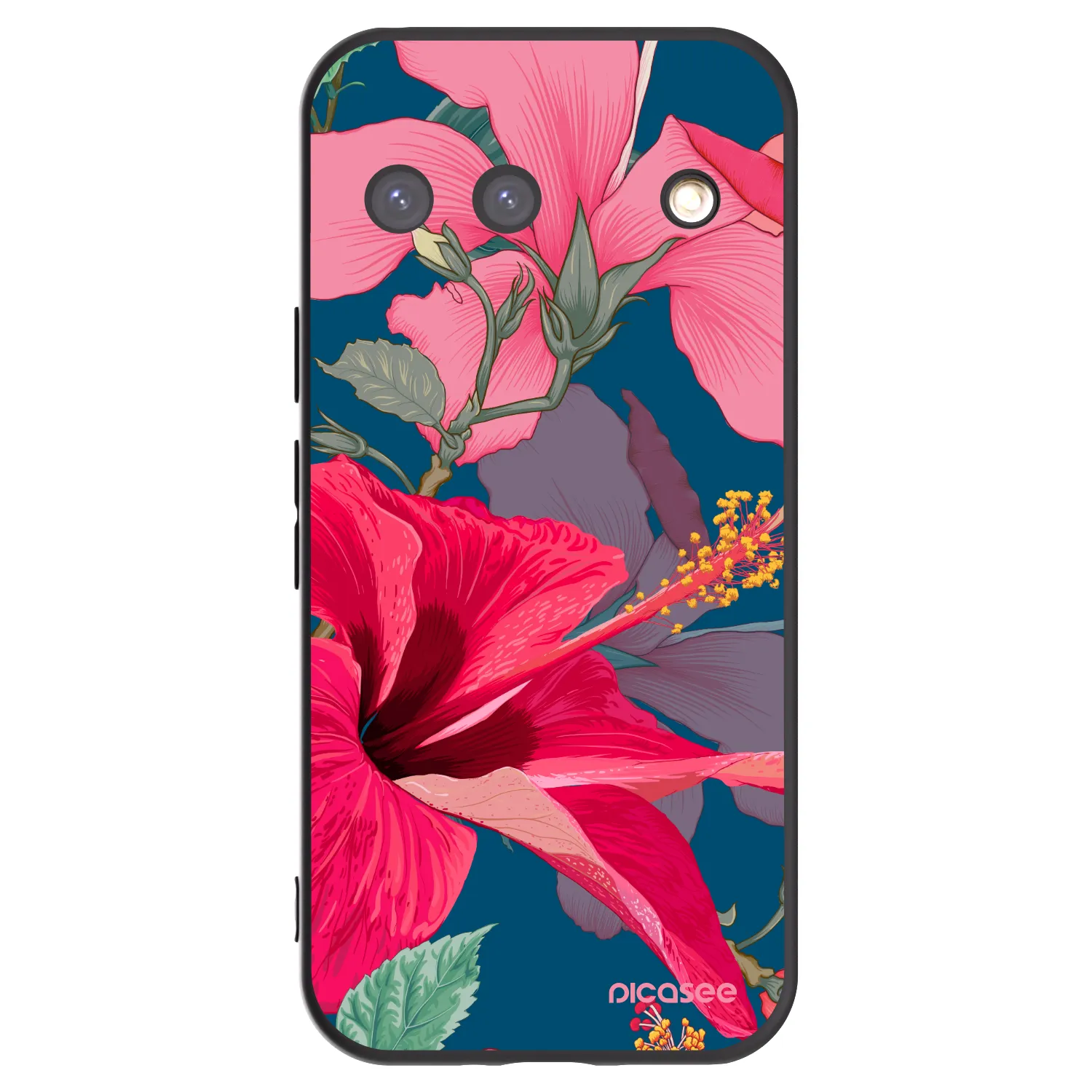 Picasee crna silikonska maskica za Google Pixel 9 - Hibiscus