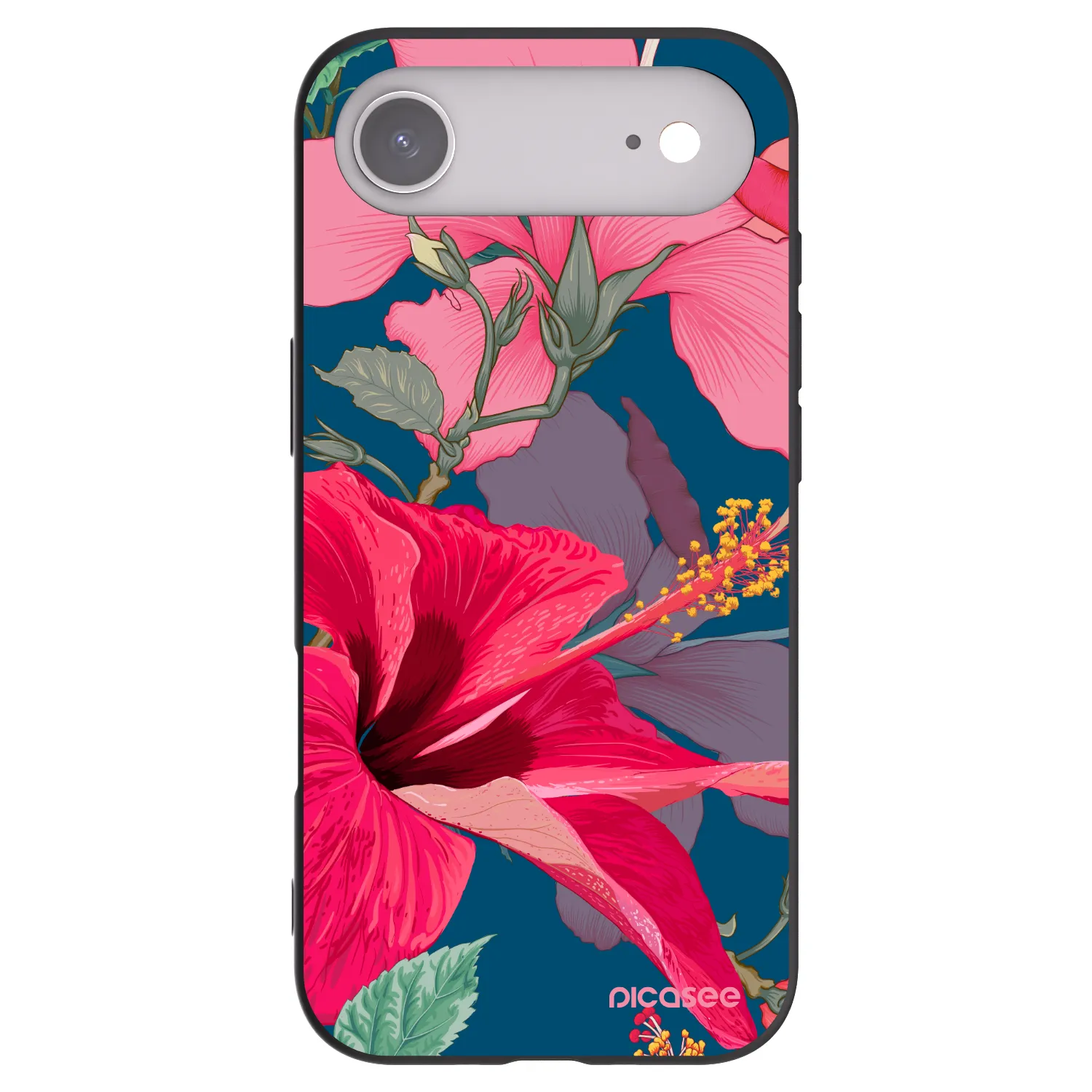 Picasee crna silikonska maskica za Apple iPhone Air - Hibiscus