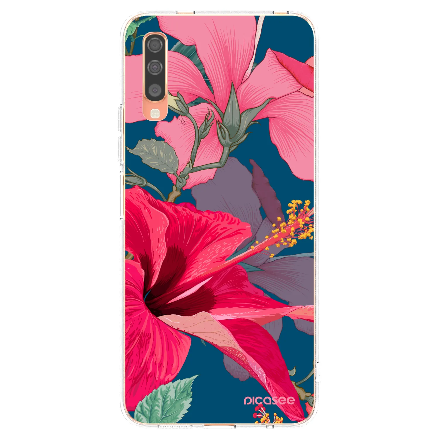 Picasee silikonska prozirna maskica za Samsung Galaxy A70 A705F - Hibiscus