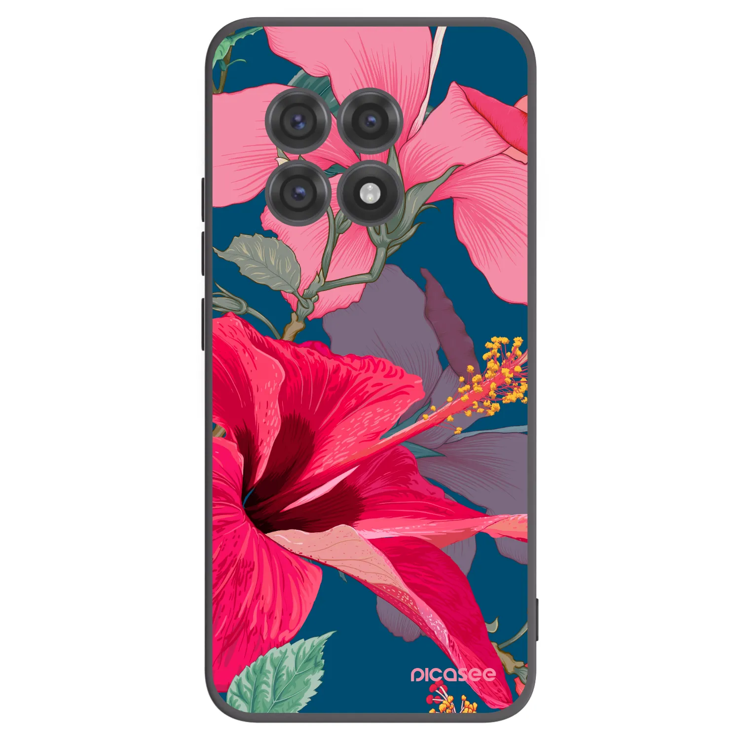 Picasee crna silikonska maskica za OnePlus 13R 5G - Hibiscus