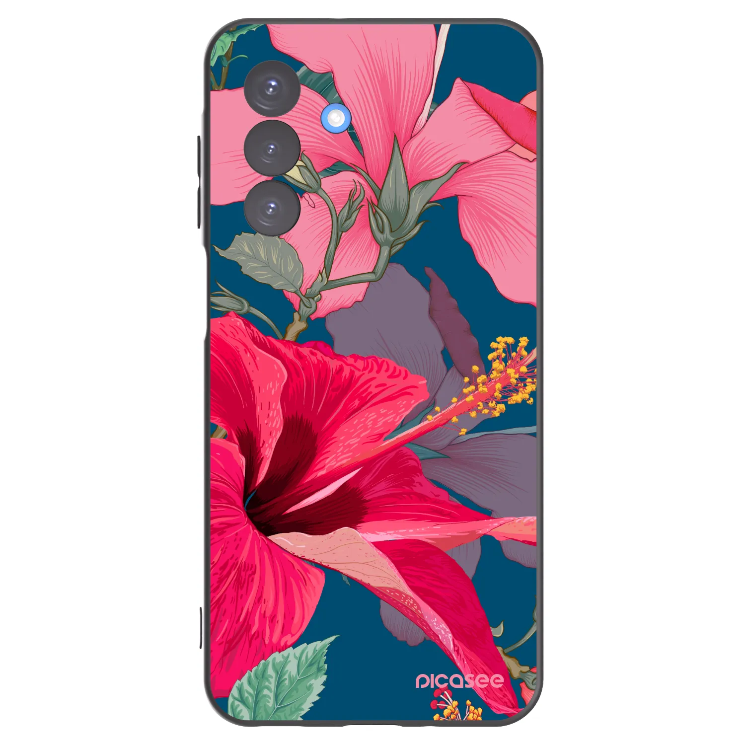 Picasee crna silikonska maskica za Samsung Galaxy A17 5G - Hibiscus