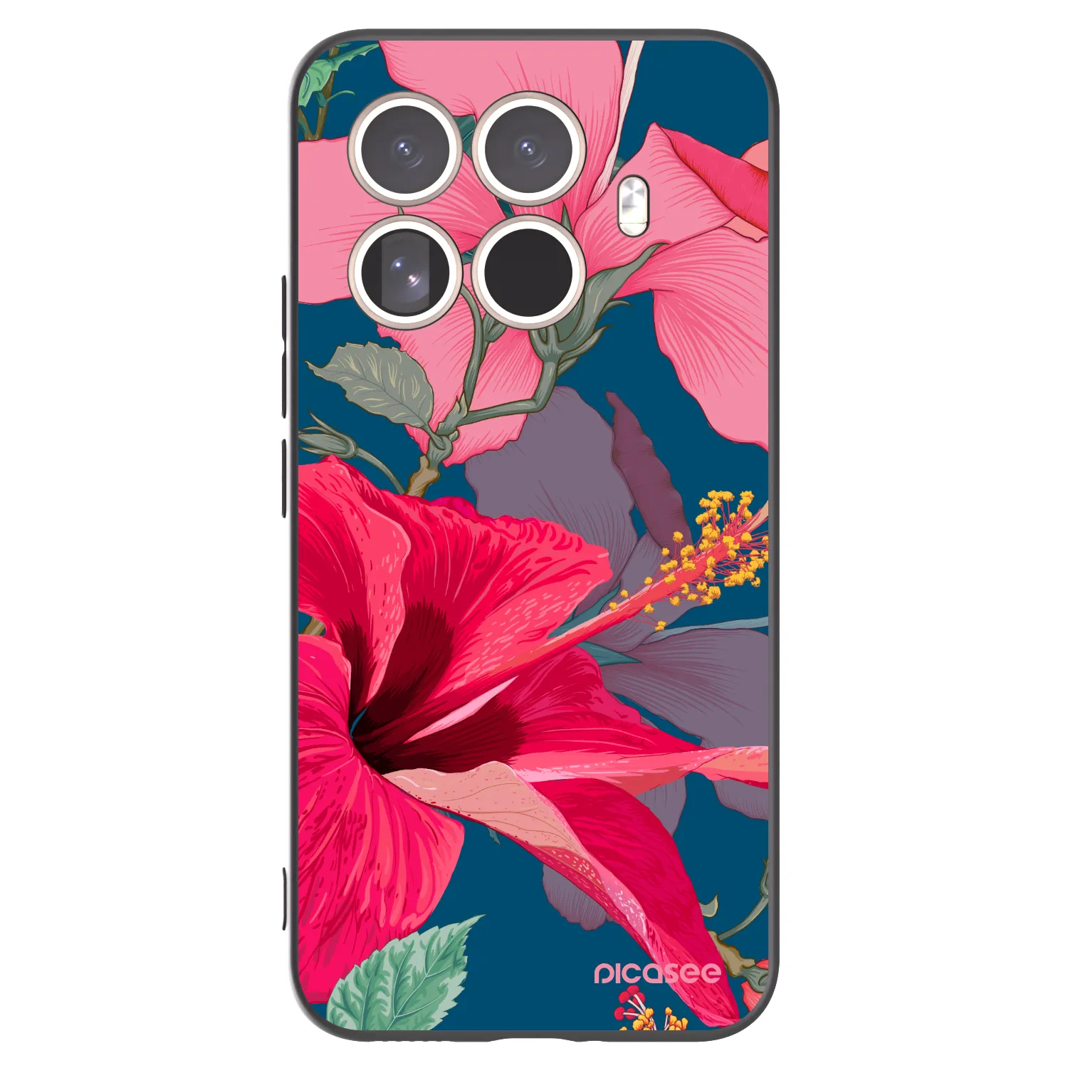 Picasee crna silikonska maskica za Xiaomi 15T Pro - Hibiscus