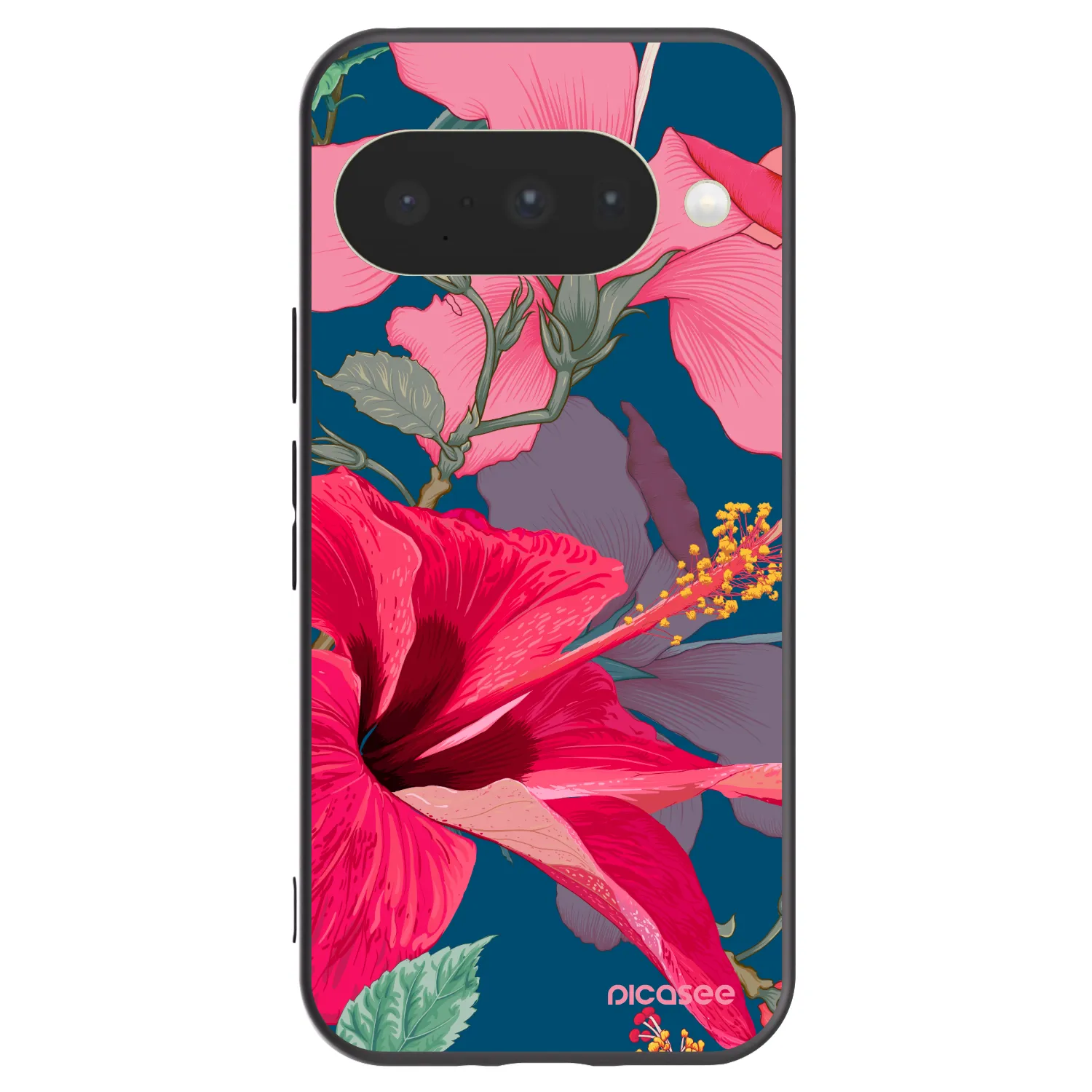 Picasee crna silikonska maskica za Google Pixel 10 - Hibiscus