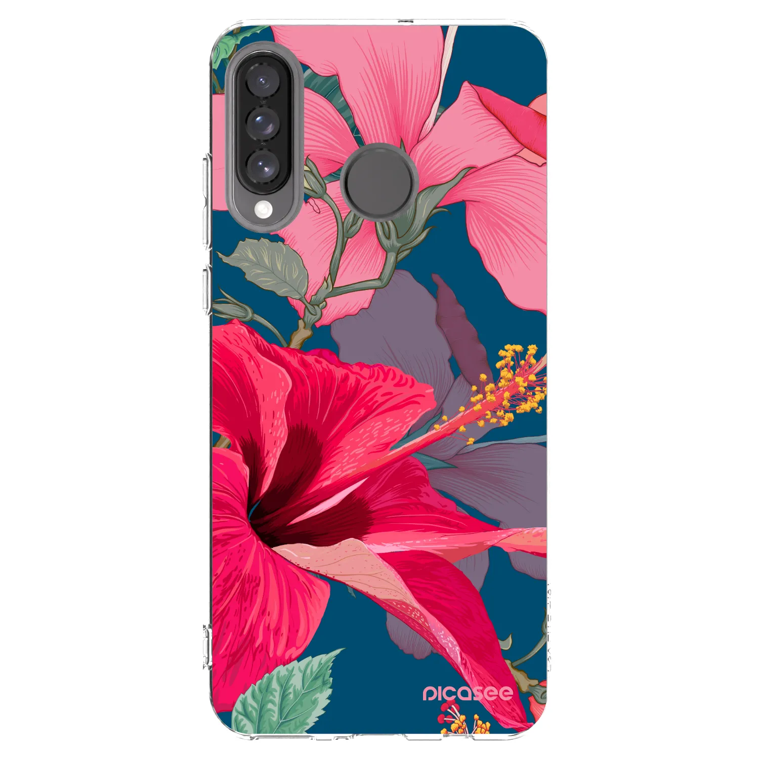 Picasee silikonska prozirna maskica za Huawei P30 Lite - Hibiscus