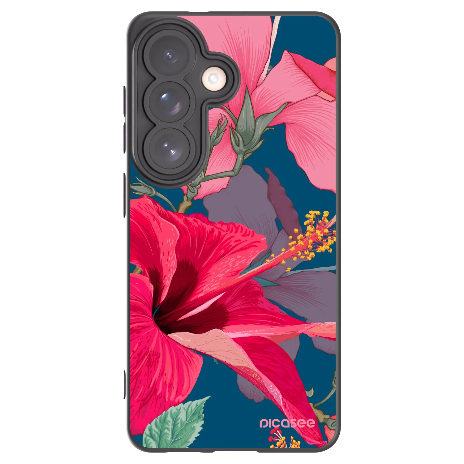 Picasee crna silikonska maskica za Samsung Galaxy S26 - Hibiscus